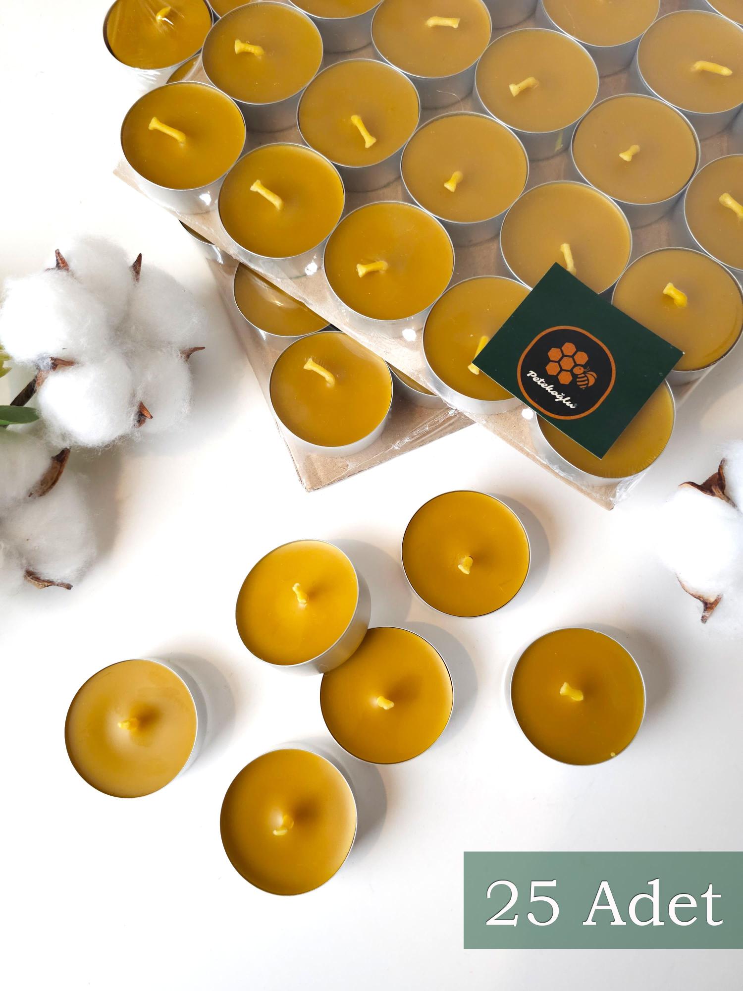 (25 Adet) Bal Mumu Tealight Mum Doğal Petek Balmumu mum Standart Boy Buhurdanlık İçin Beeswax Candle