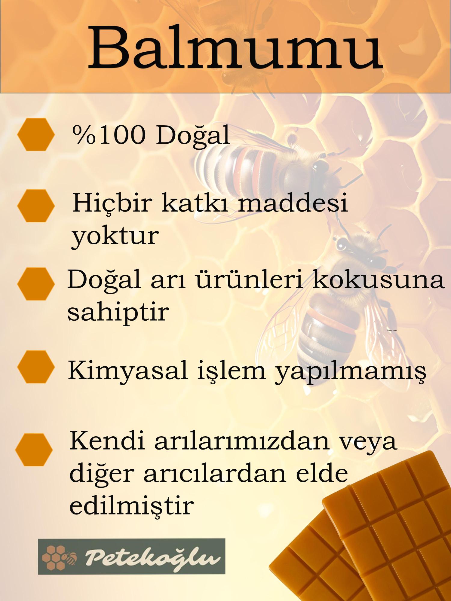 Petekoğlu  (320Gr) Saf Balmumu Doğal Katkısız Lüks  Bal Mumu