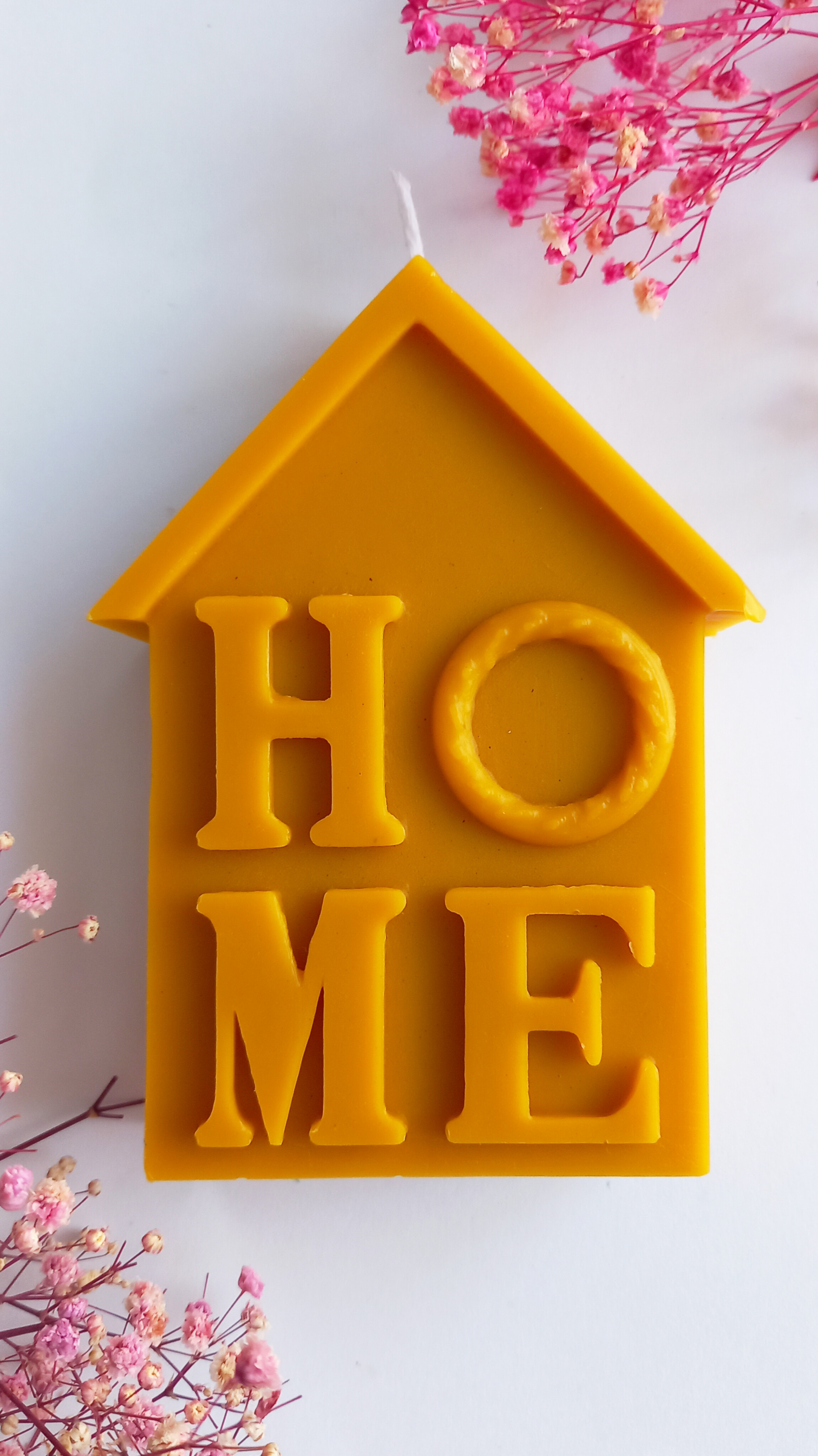 Balmumu Mum Doğal Petek Ev Dekorasyon,  Home Yazılı Hediyelik Mum Seti Besswax Candle