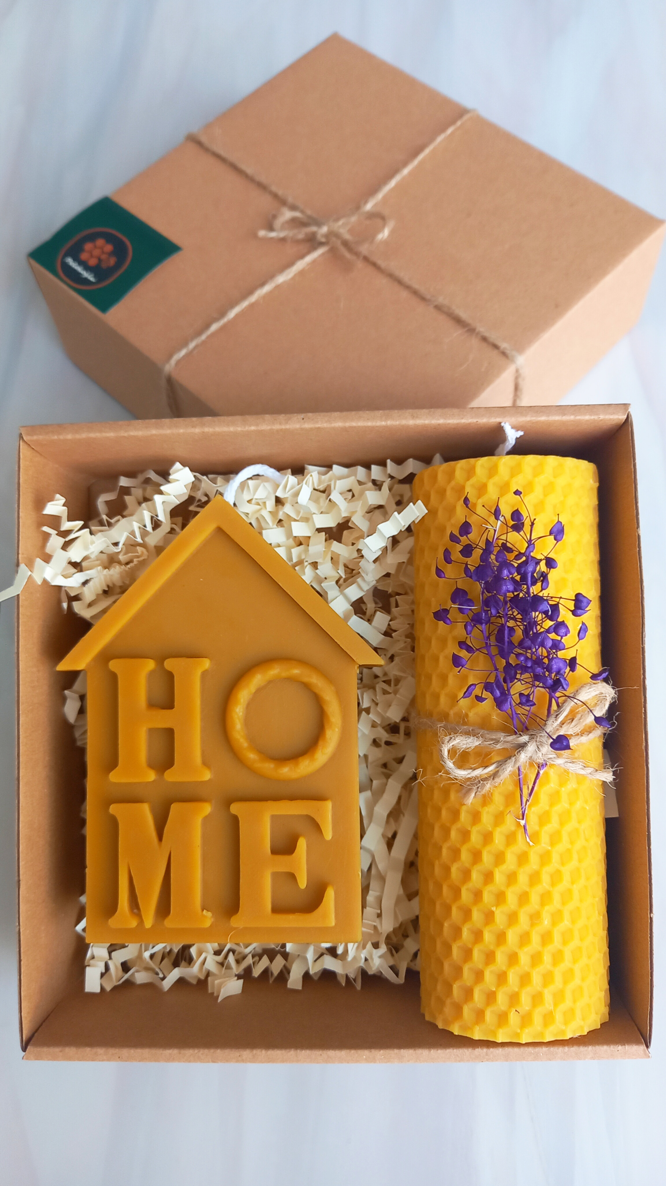 Balmumu Mum Doğal Petek Ev Dekorasyon,  Home Yazılı Hediyelik Mum Seti Besswax Candle