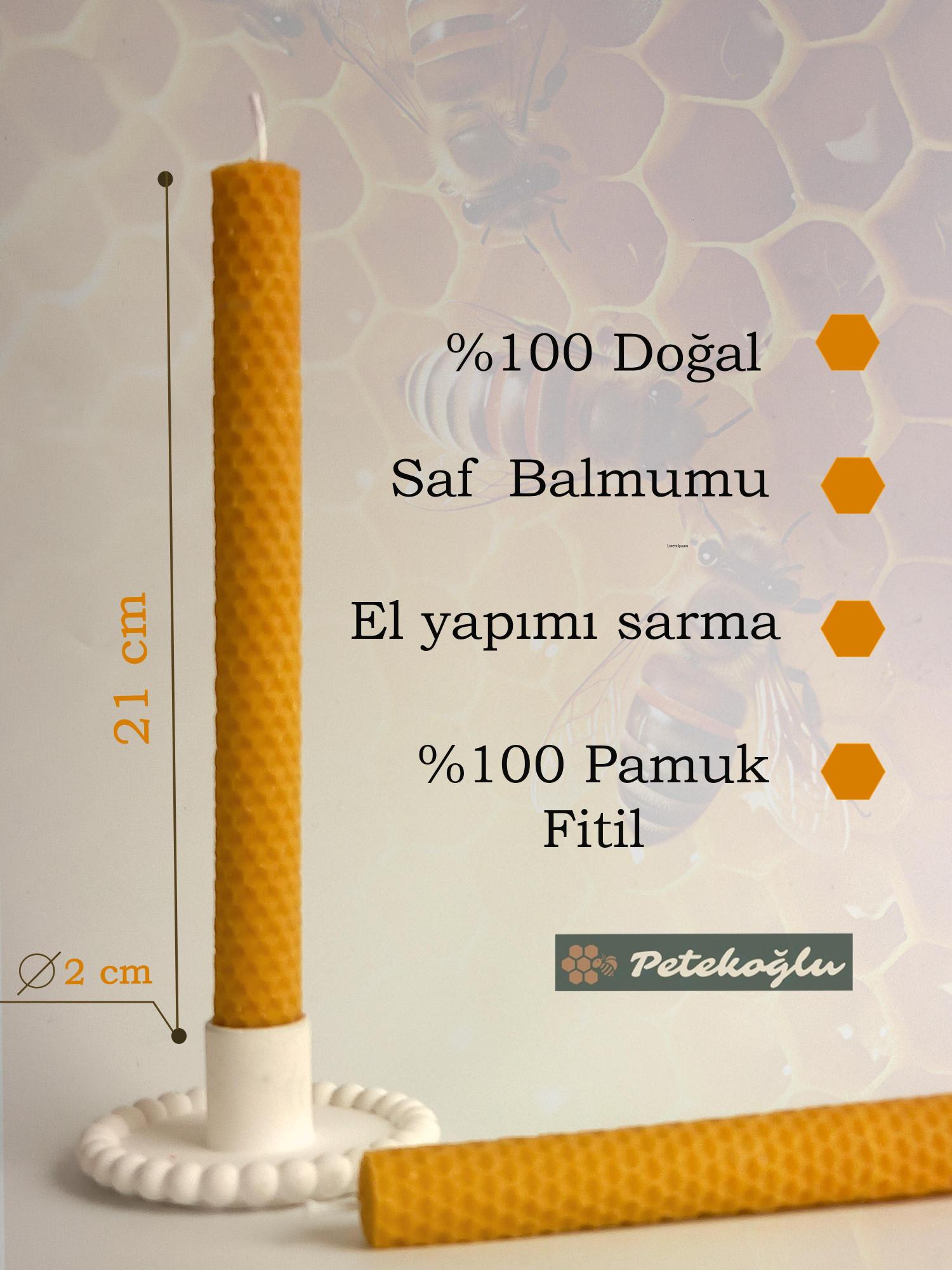 (10 Adet) Bal Mumu Şamdan Mumu Doğal Petek Balmumu Mum