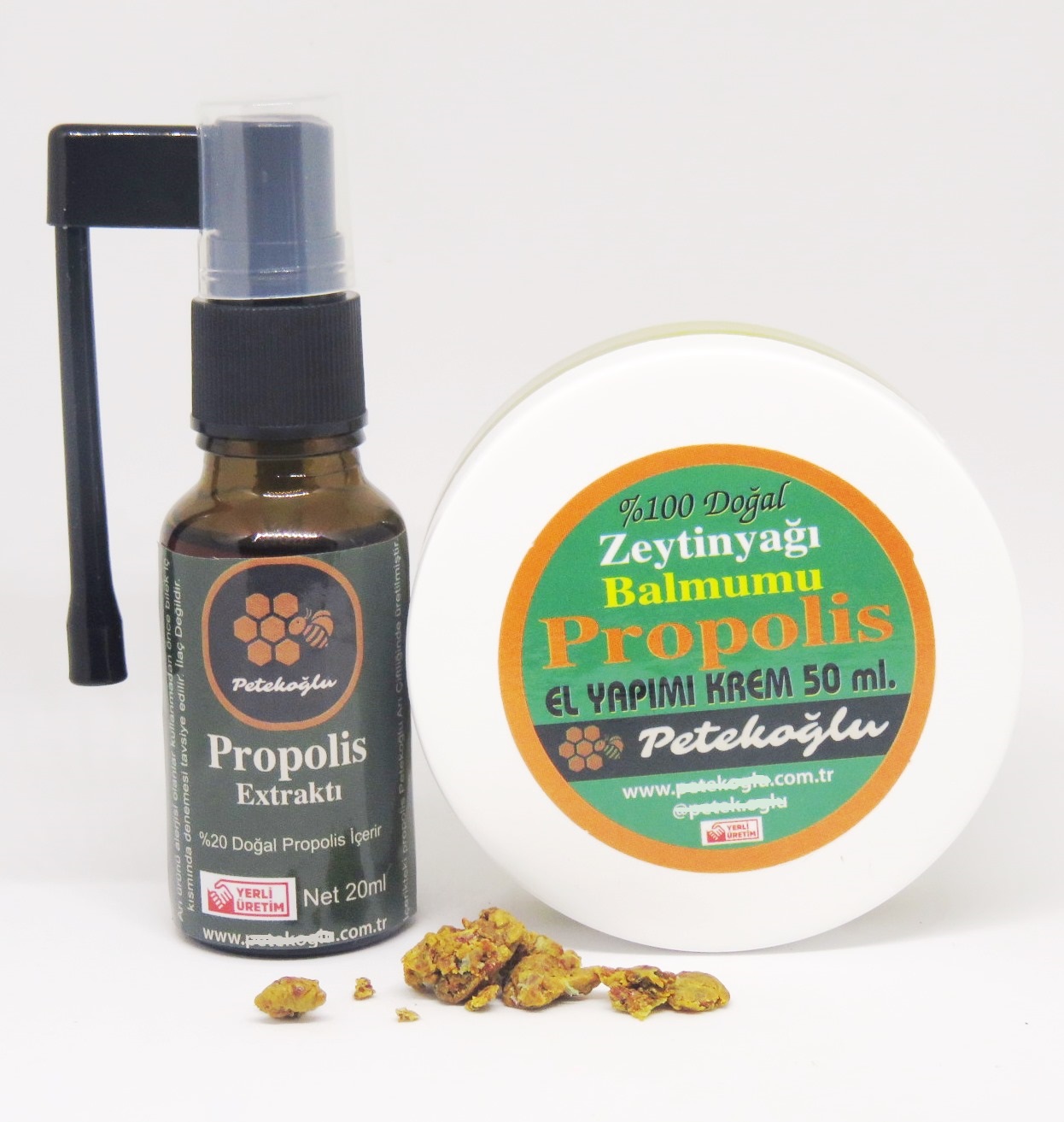 Petekoğlu Arıcılık (50ML) Propolis Krem Propolis Sprey (20ML) ile Birlikte