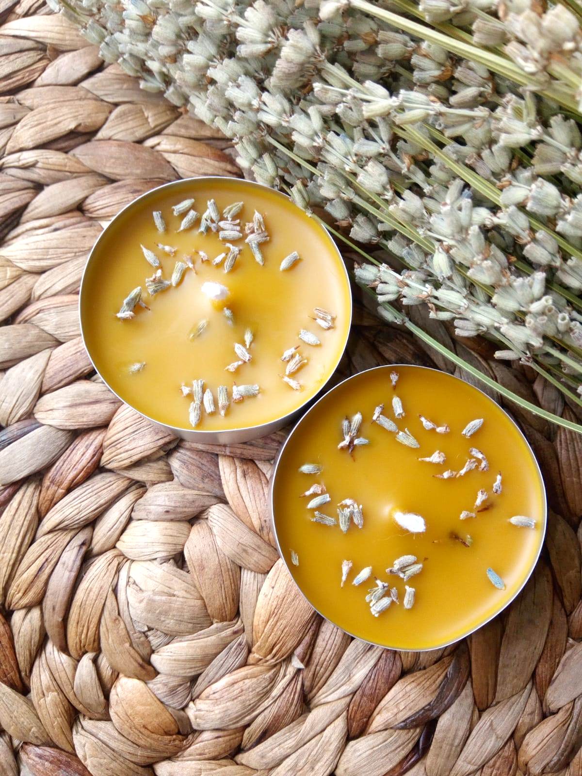 ( 2 Adet X40 Gram) Aromaterapi Büyük Boy Tealight Mum Doğal Balmumu Mum