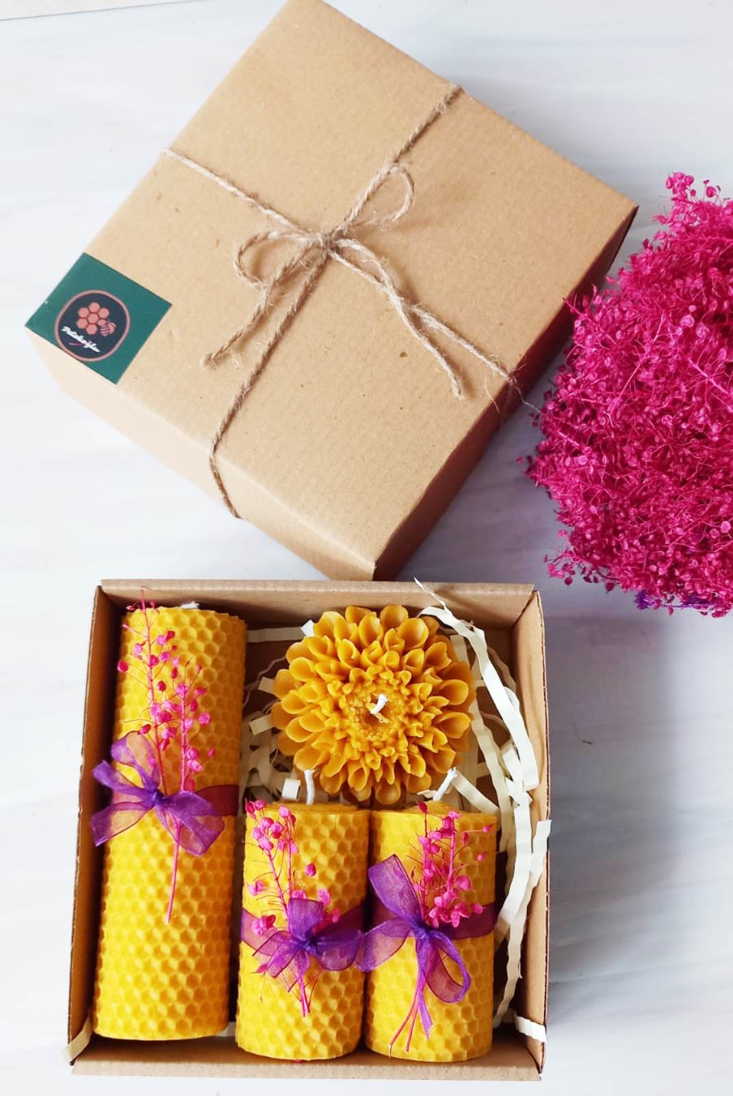 Doğal Petek Balmumu Mum Sarma Mum Ve Dökme  Çiçekli mum Seti Bal Mumu Beeswax Candle