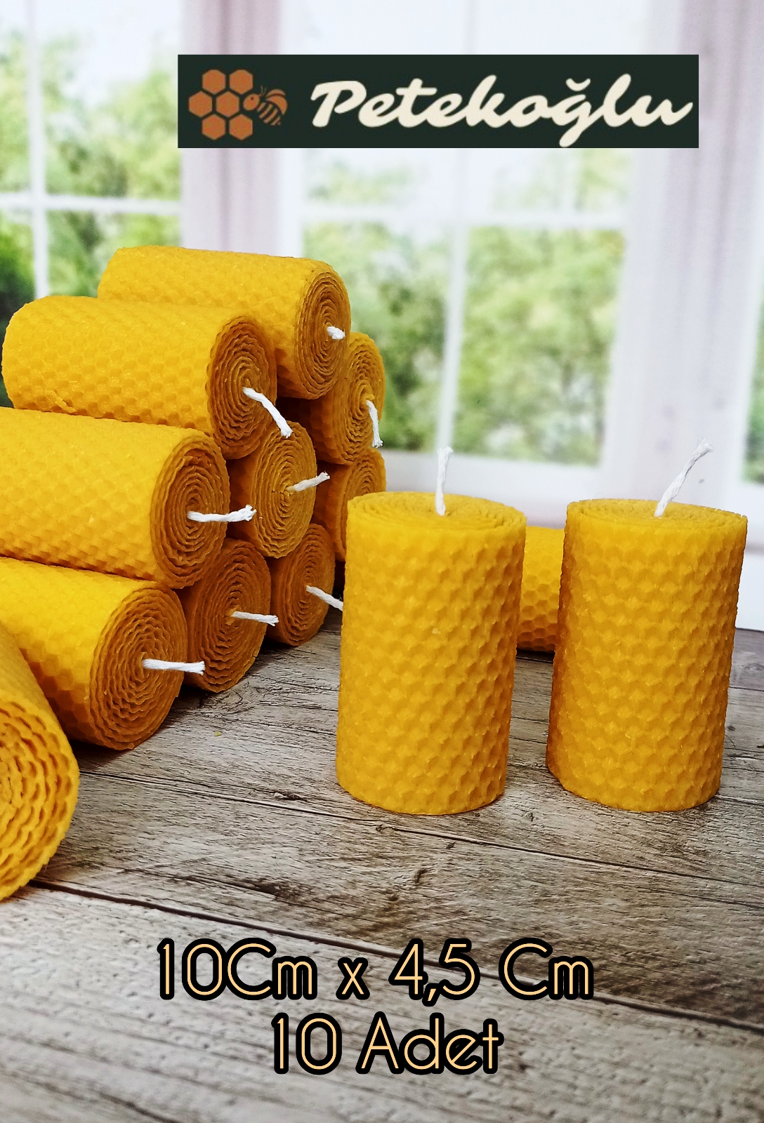 (10Adet) 10Cm x 4,5Cm Balmumu Mum Sarma Mum Hediye Kutularına ,Koymak İçin Hazır Bal Mumu Mum