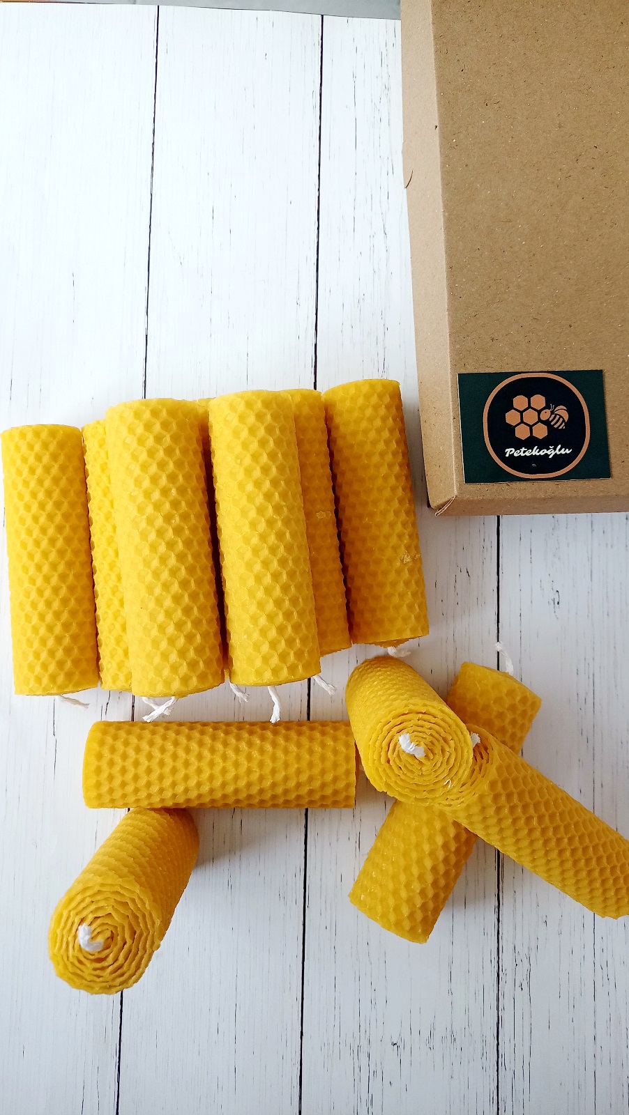 (32 Adet) Balmumu Mum 3cm X10cm Kendin Süsle Nikah Şekeri Doğal Petek Bal Mumu Mum Beeswax Candle