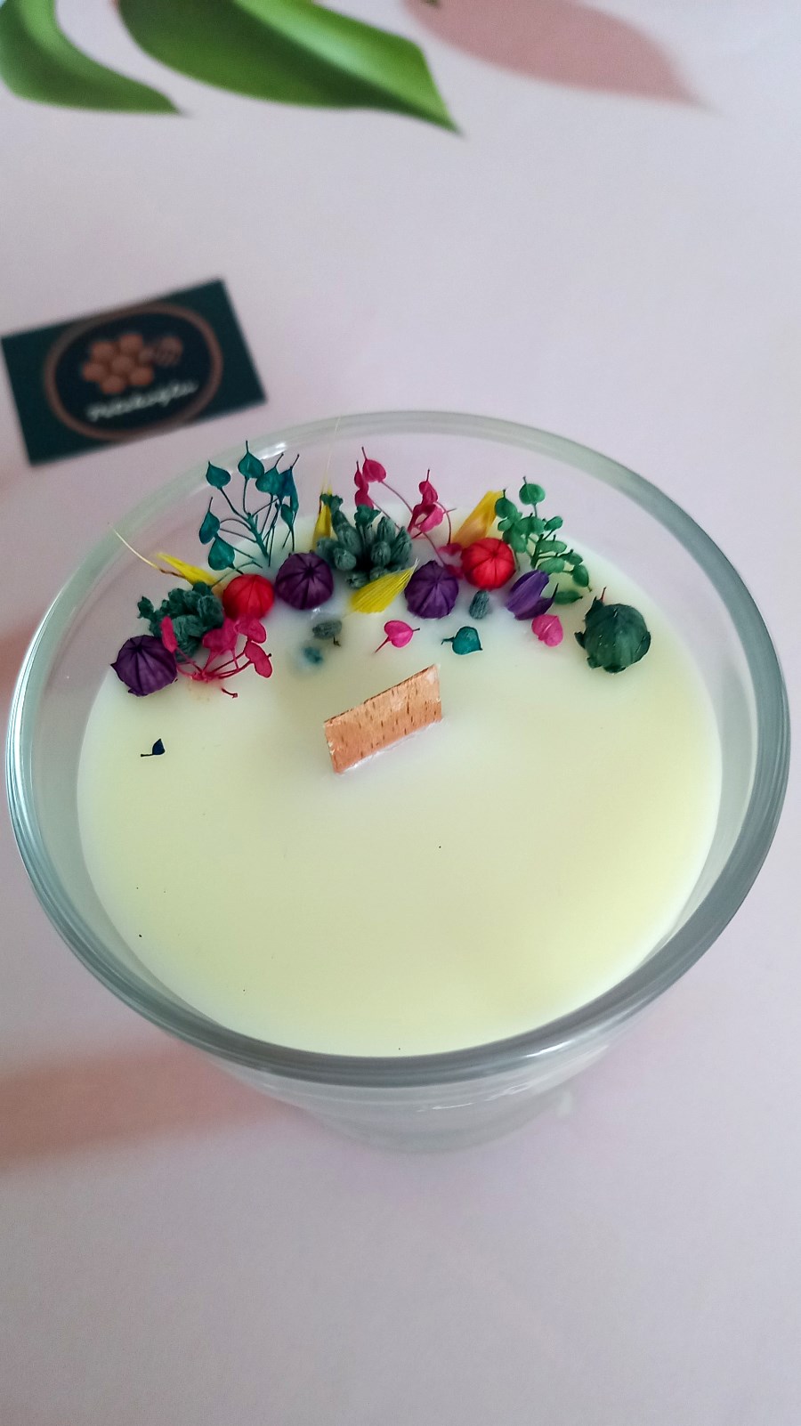 %100 Soya Mumu Özel Konik Mum Bardağında Vanilya Aromalı Dekoratif Süslenmiş Bardak Mum