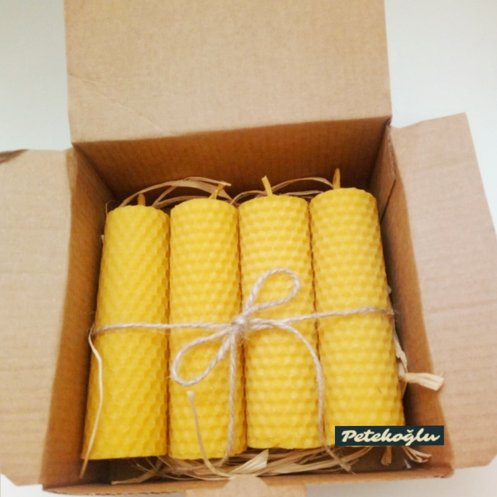 ( 4 Adet 10Cm X 3Cm) Doğal Petek Balmumu Mum  Bal Mumu Mum Beeswax Candle