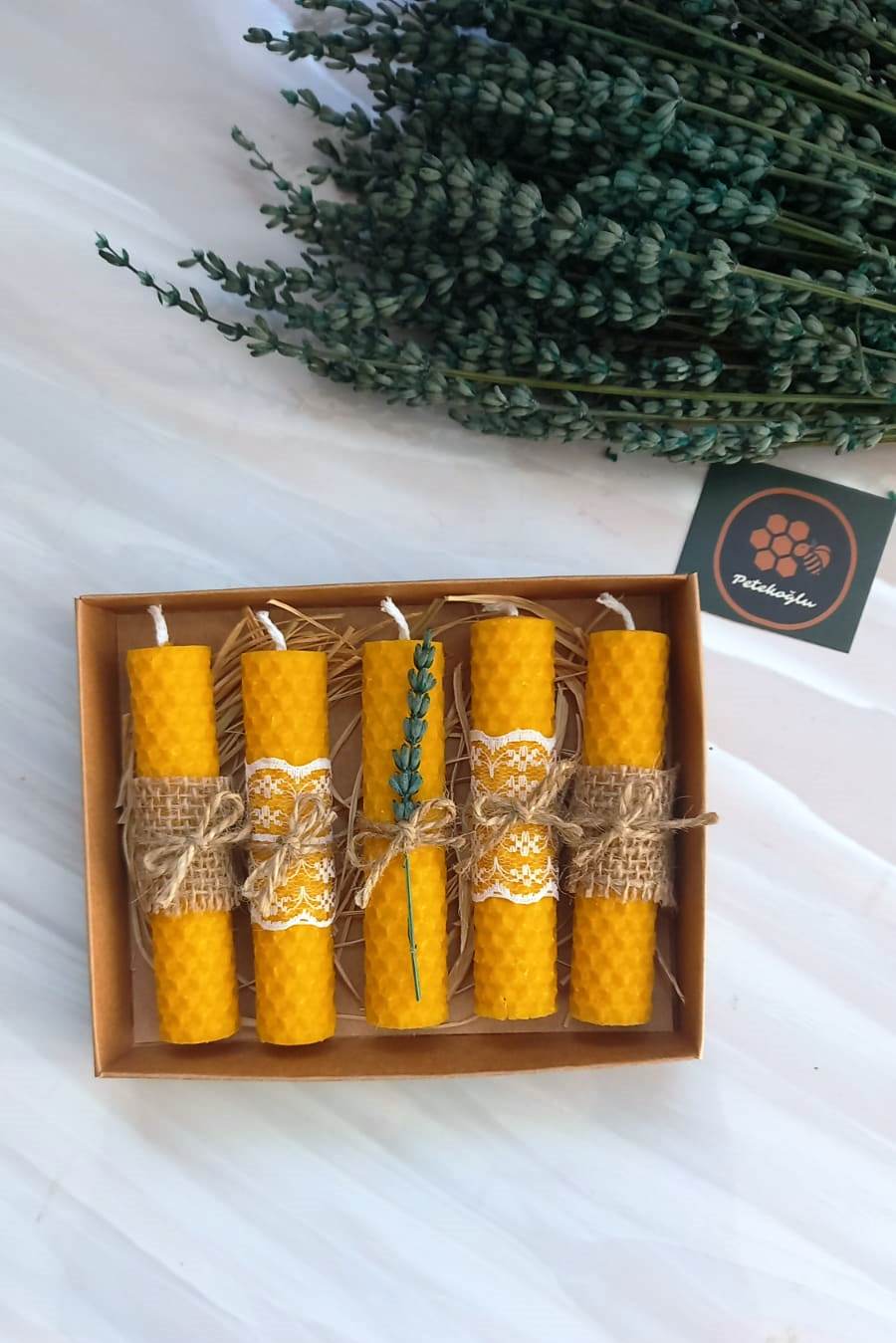 10cmx2Cm Dekoratif Küçük Doğal Petek Balmumu Mum Seti