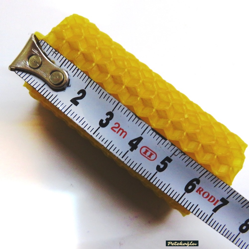 (6 Adet)  Petekoğlu Arıcılık Özel Günler İçin  Doğal Petek Balmumu Mum 7Cm X3Cm Kutulu Mum