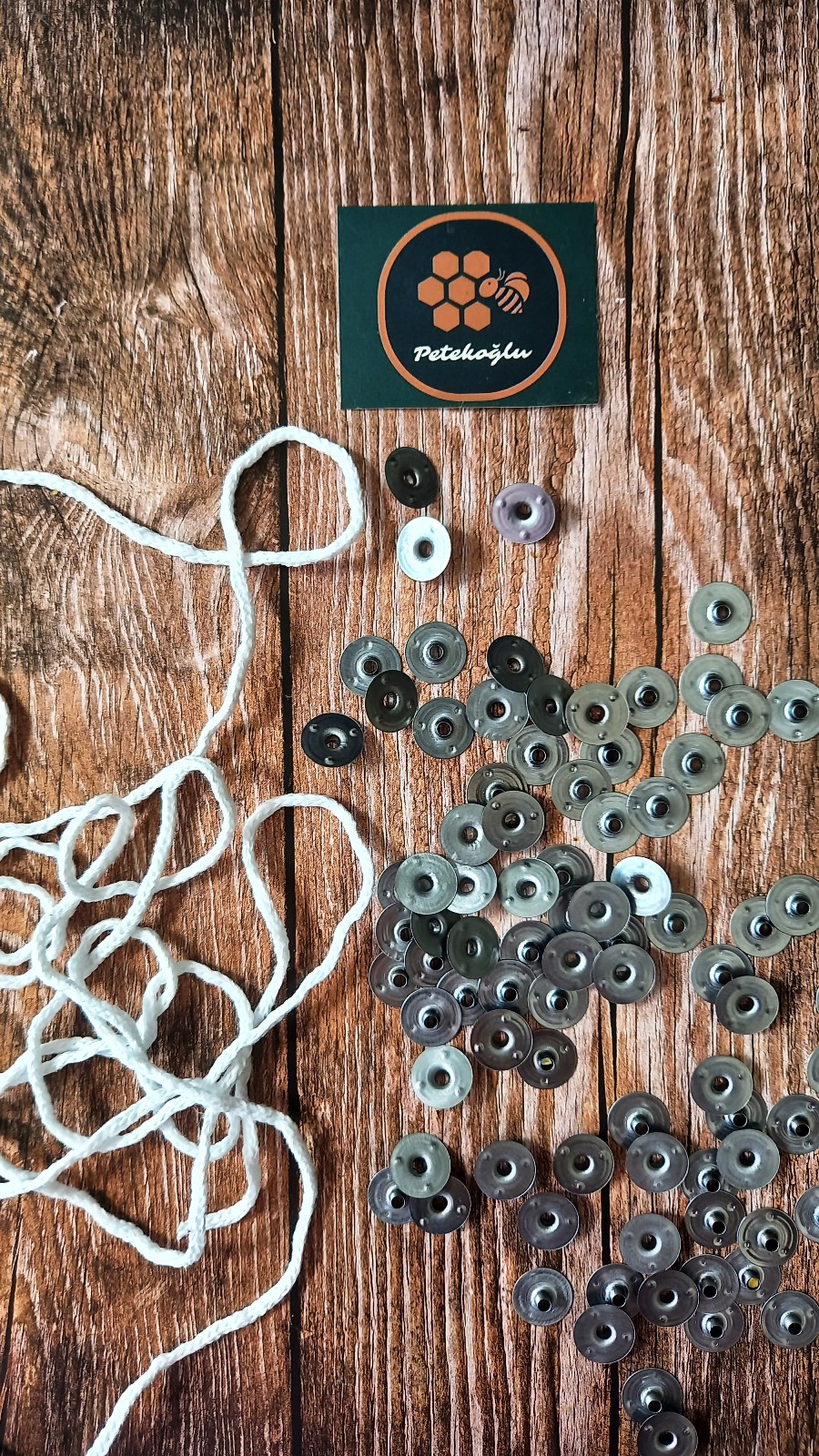 (50Adet) Fitil Tutacağı Ve Mum Fitili ( 10 Metre)  Kalınlık 3Mm
