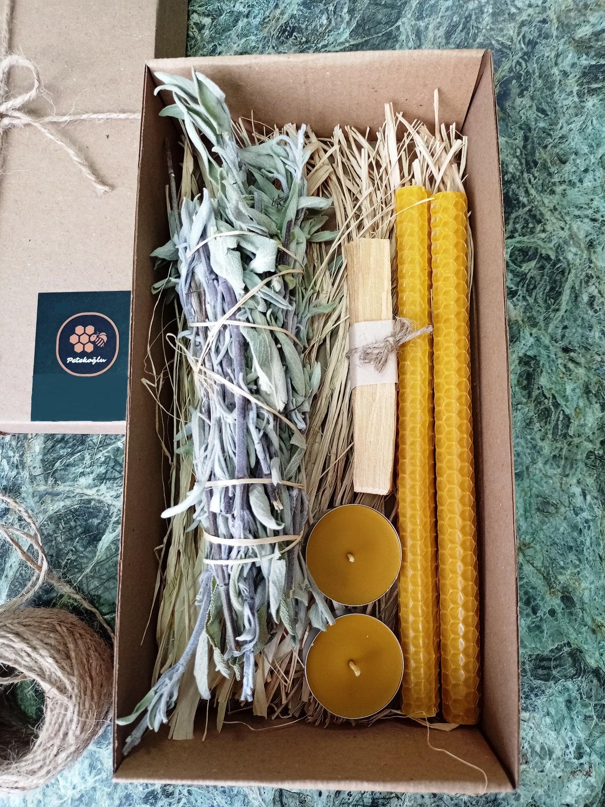 Sertifikalı Palo Santo Adaçayı Dilek Mumu Balmumu Mum tealight mum Seti