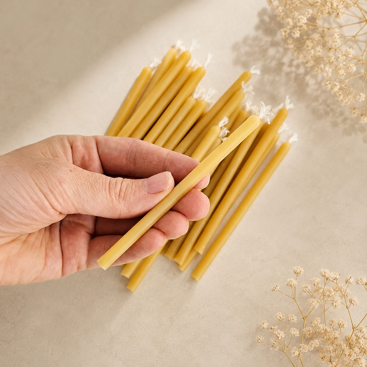 35’li Doğal Sarı Balmumu Mum – 25 Dakika Meditasyon ve Ritüel Mumu 10 cm – Pasta, Doğum Günü, Nişan ve Düğün
