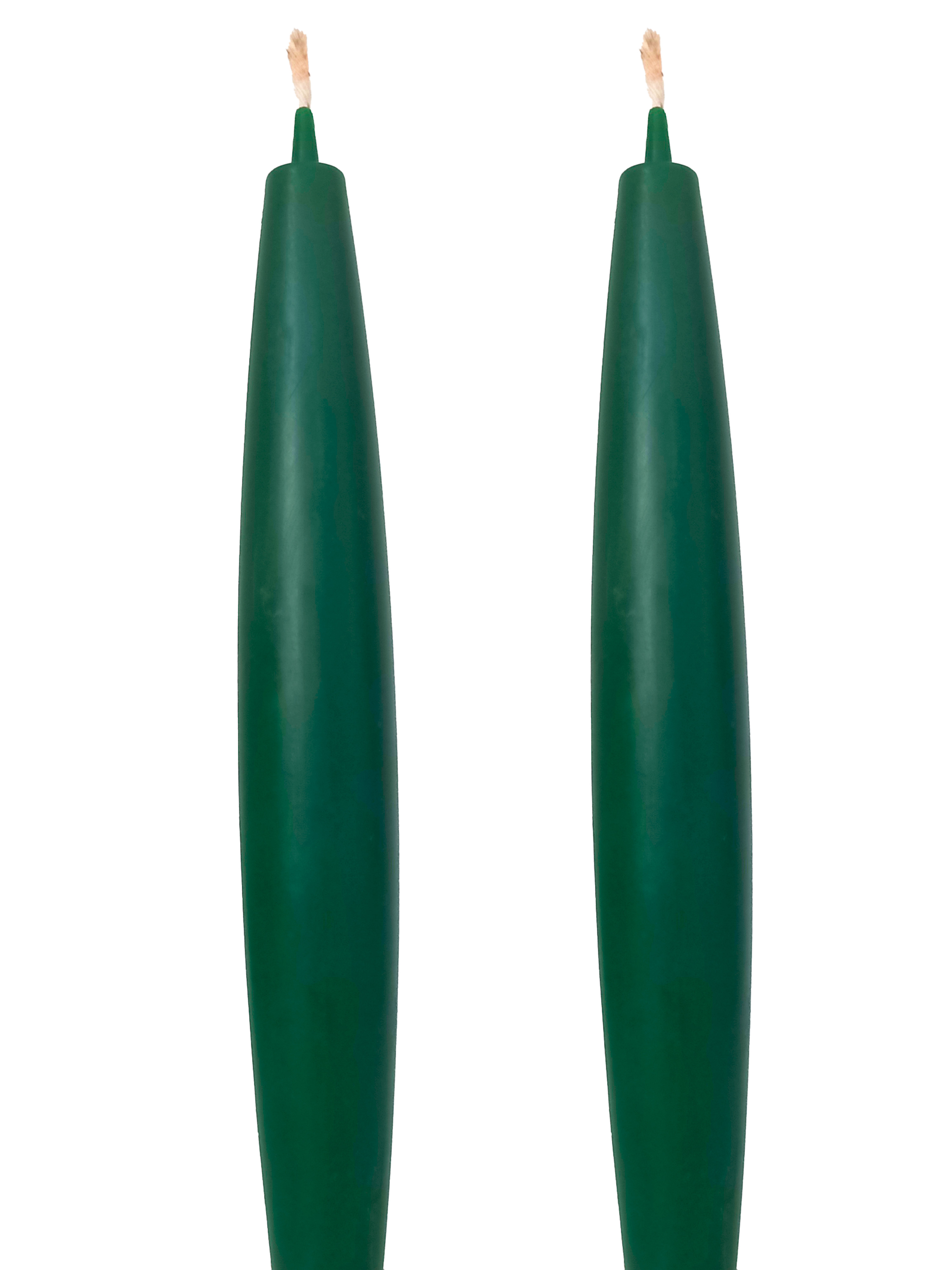 Balmumu Mum (2 Adet  Yeşil)  Şamdan Mumu Mermi Formunda Masa Mumu 22 Cm Bees wax 