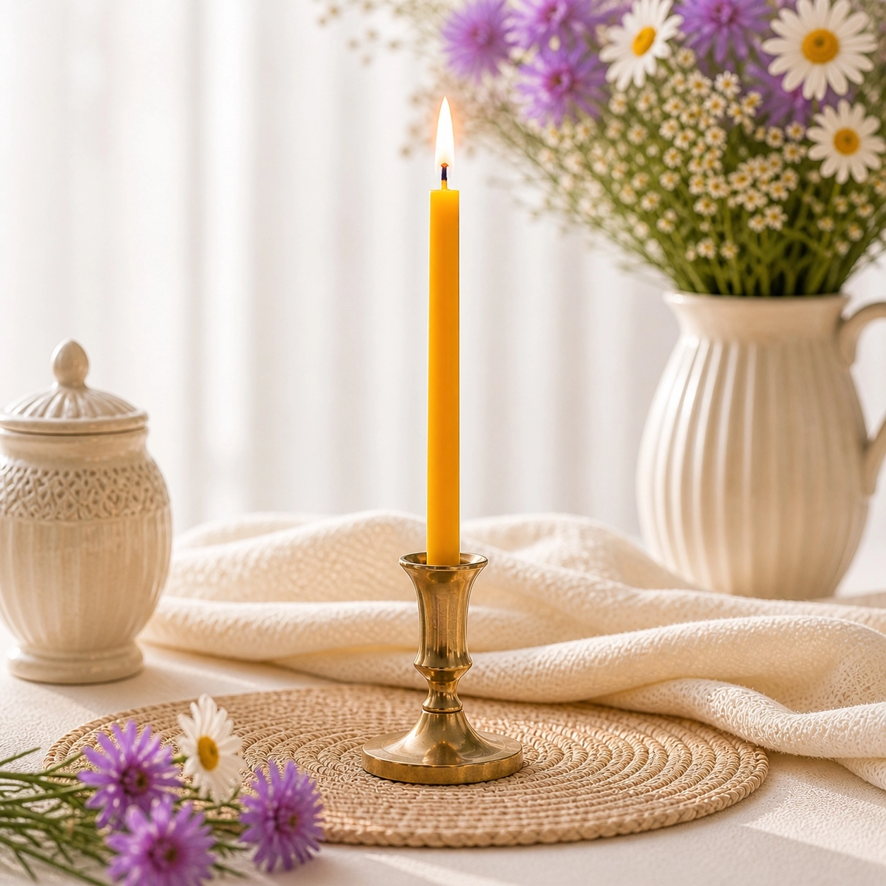 (40 Adet 5 Renk) Balmumu Mum (Beeswax Candle) Petekoğlu Dilek Mumu – 20 cm İnce Uzun Doğal Parti, Ritüel ve Doğum Günü Mumu