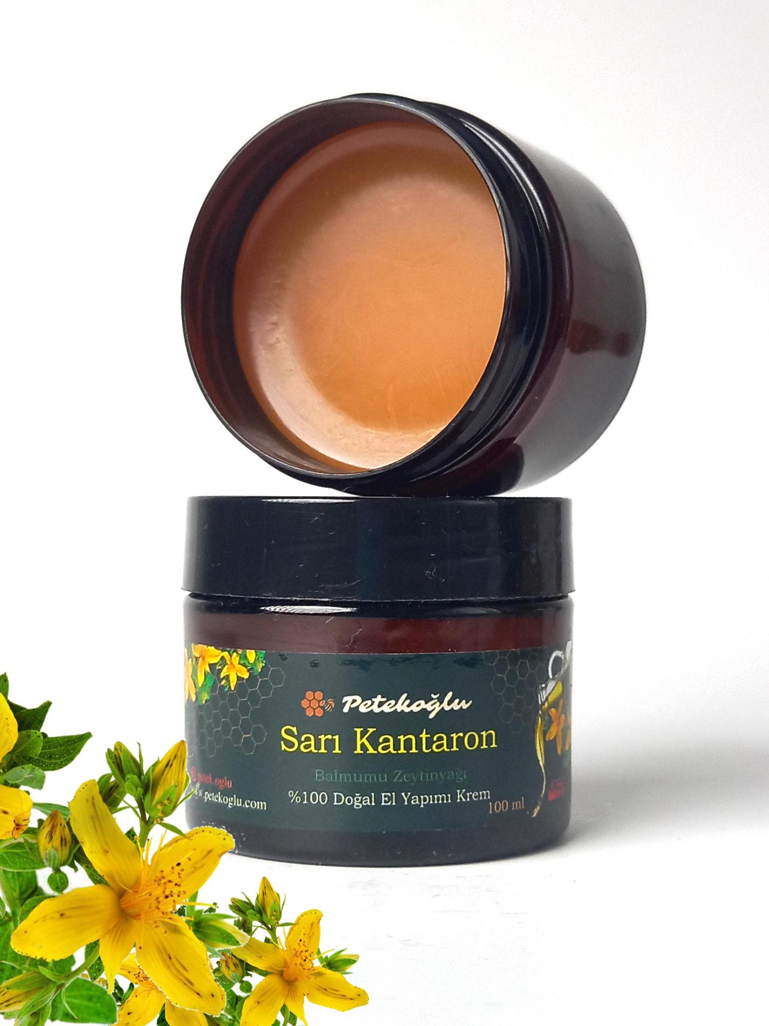 (100ML) El Yapımı Sarı Kantaron Zeytinyağı Balmumu Bakım Onarım Kremi