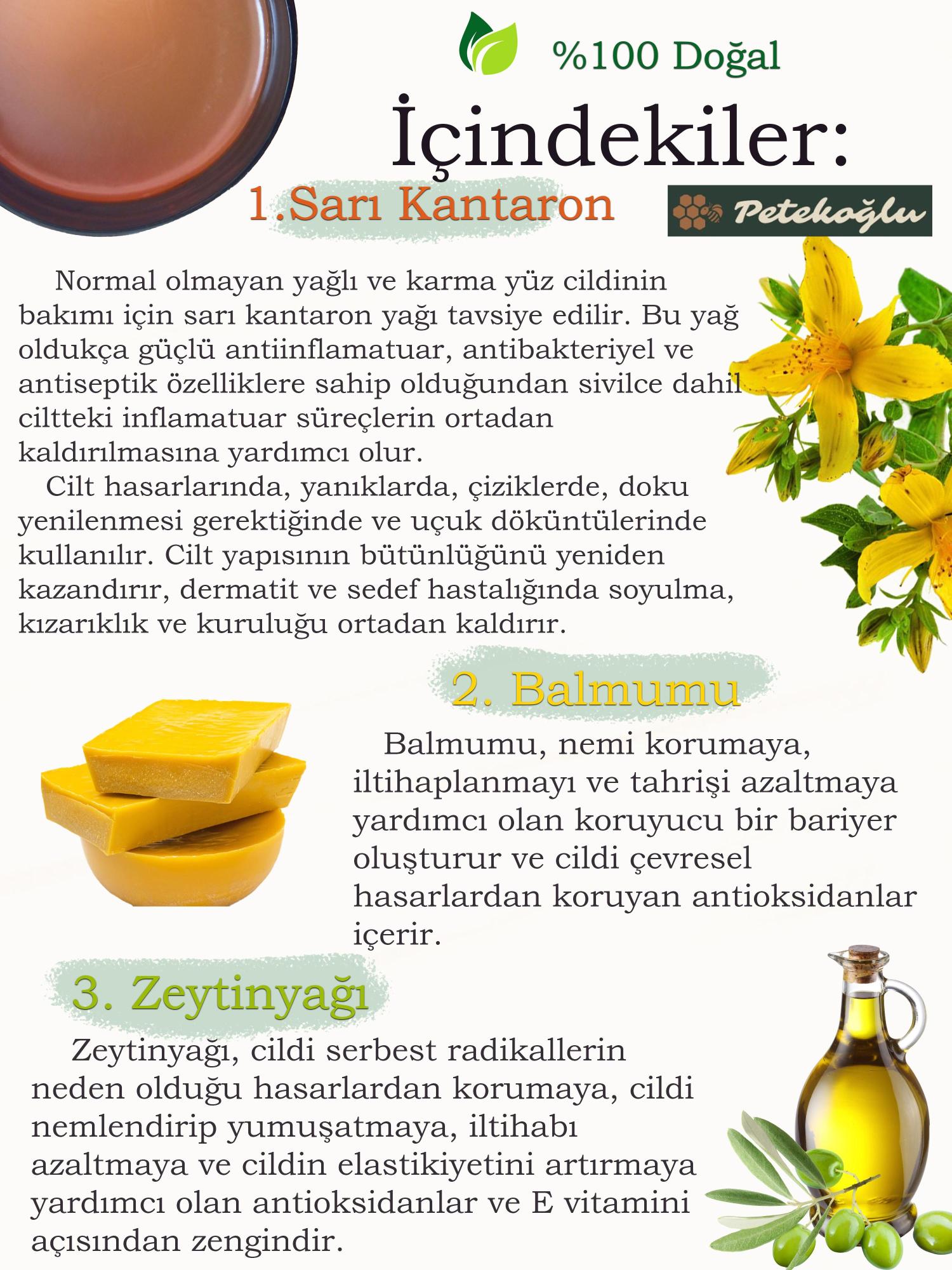 ( 50ML ) Sarı Kantaron Çiçeği Yağı Krem  Doğal El Yapımı Krem Yara İzi Merhemi Nemlendirici Bakım