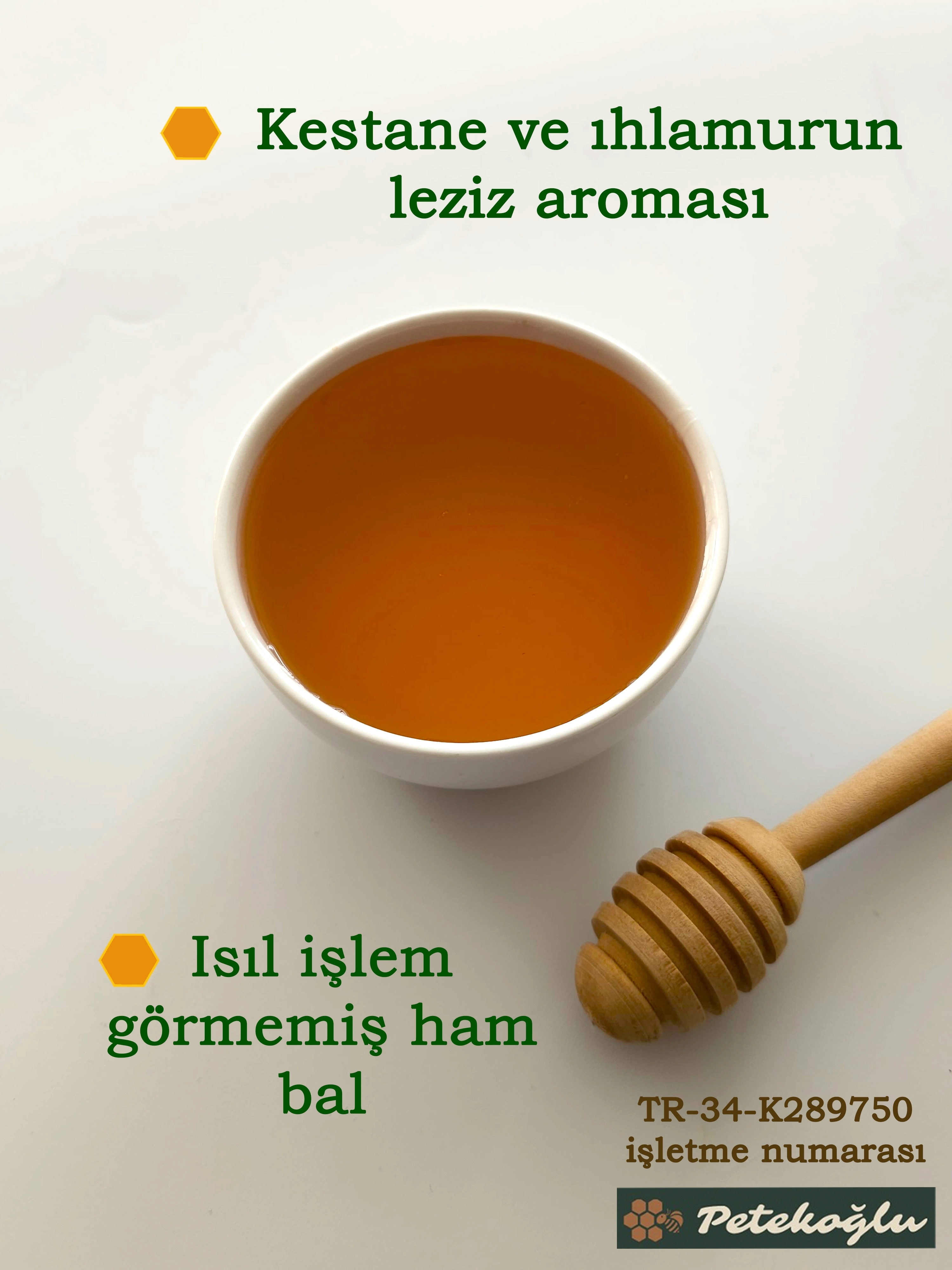 Petekoğlu 450g Doğal Kestane-Ihlamur Balı | Kartepe Üretimi | Analizli & Katkısız