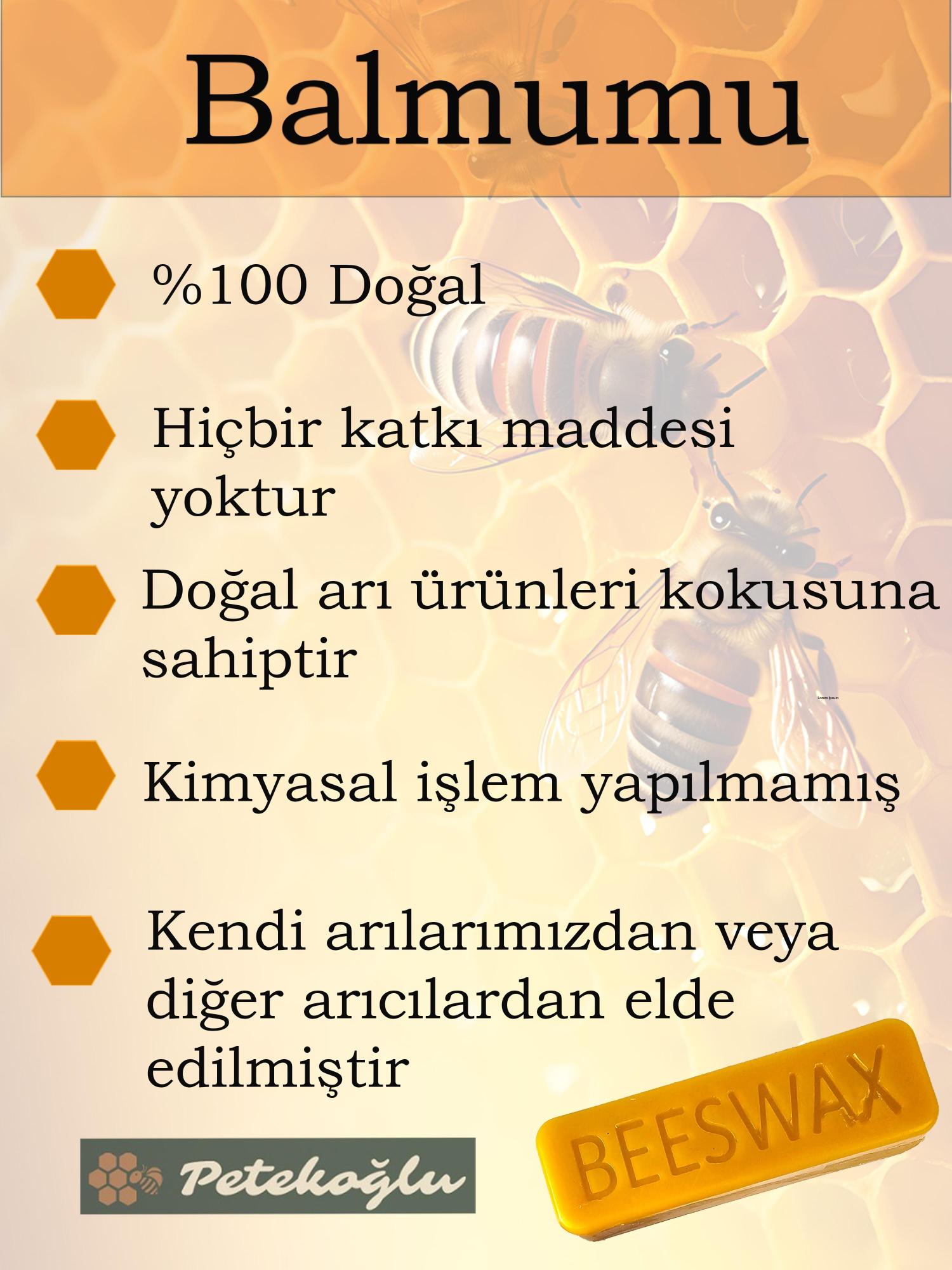 Besswax Mini Külçe 500Gr Petekoğlu Filtre Edilmiş Doğal Saf Balmumu 
