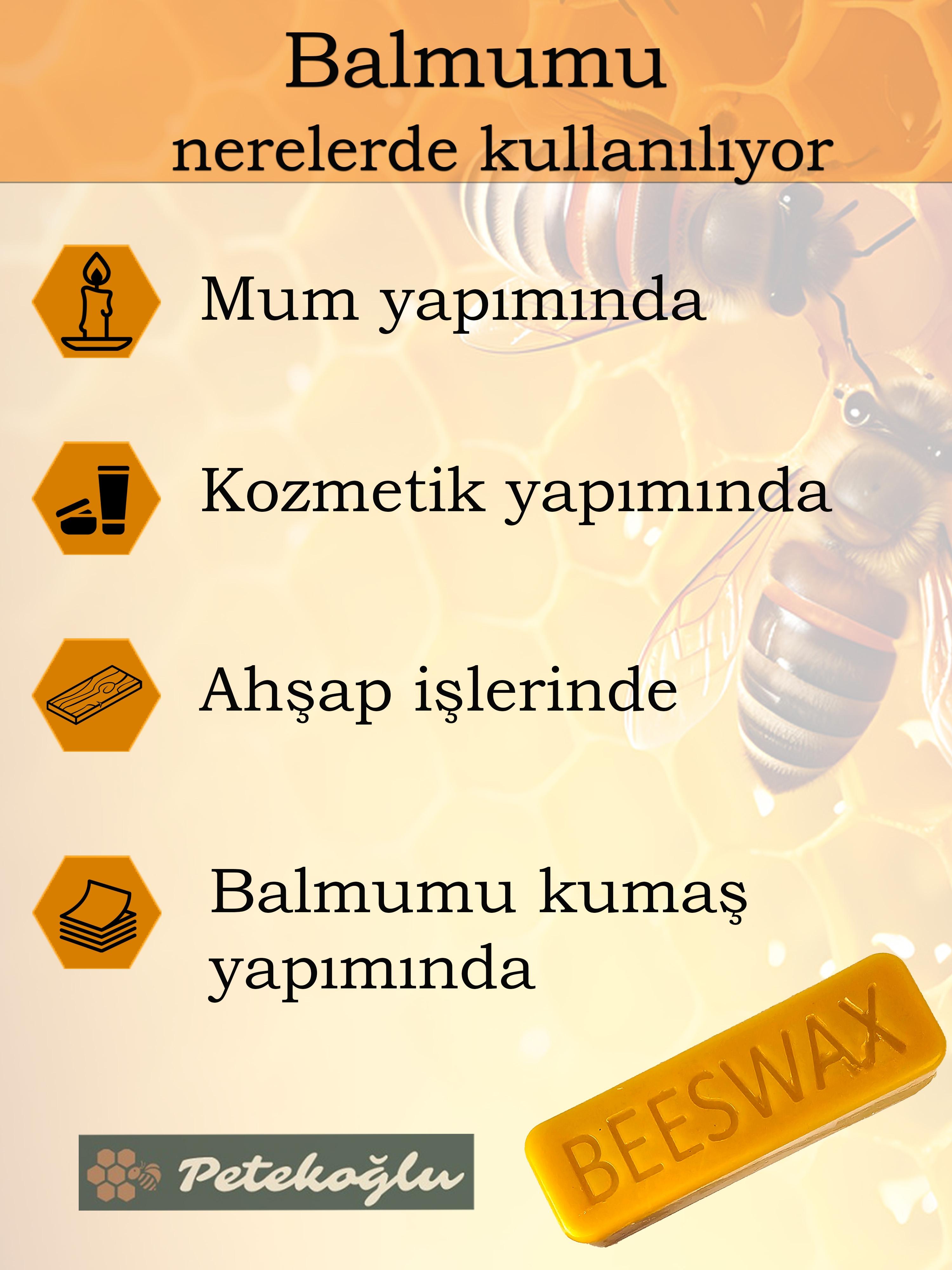Besswax Mini Külçe 500Gr Petekoğlu Filtre Edilmiş Doğal Saf Balmumu 