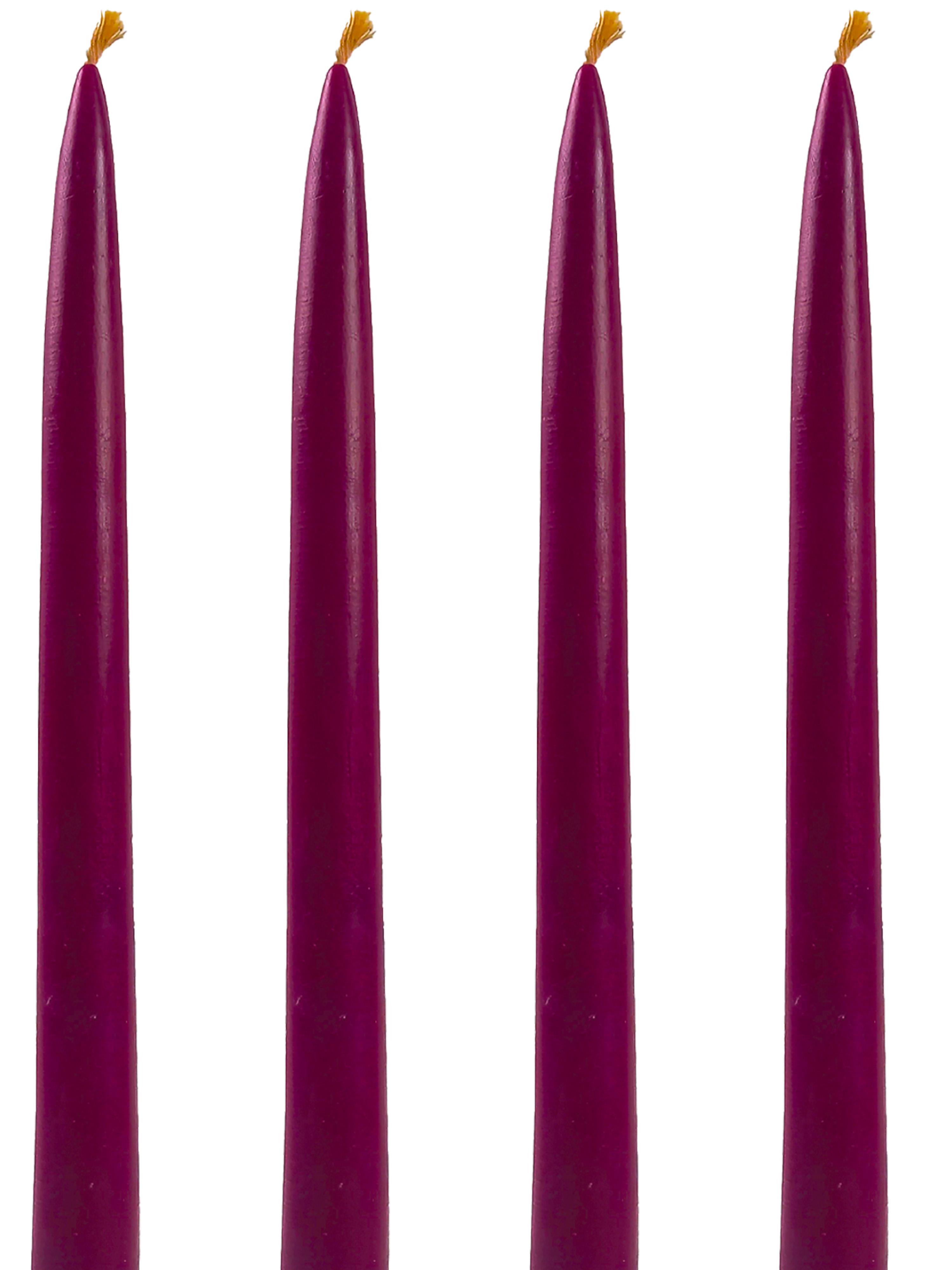 Balmumu Mum 4 Adet Standart Şamdan Mumu 25Cm Boy 2Cm Kalınlık Bordo Dekoratif Mum