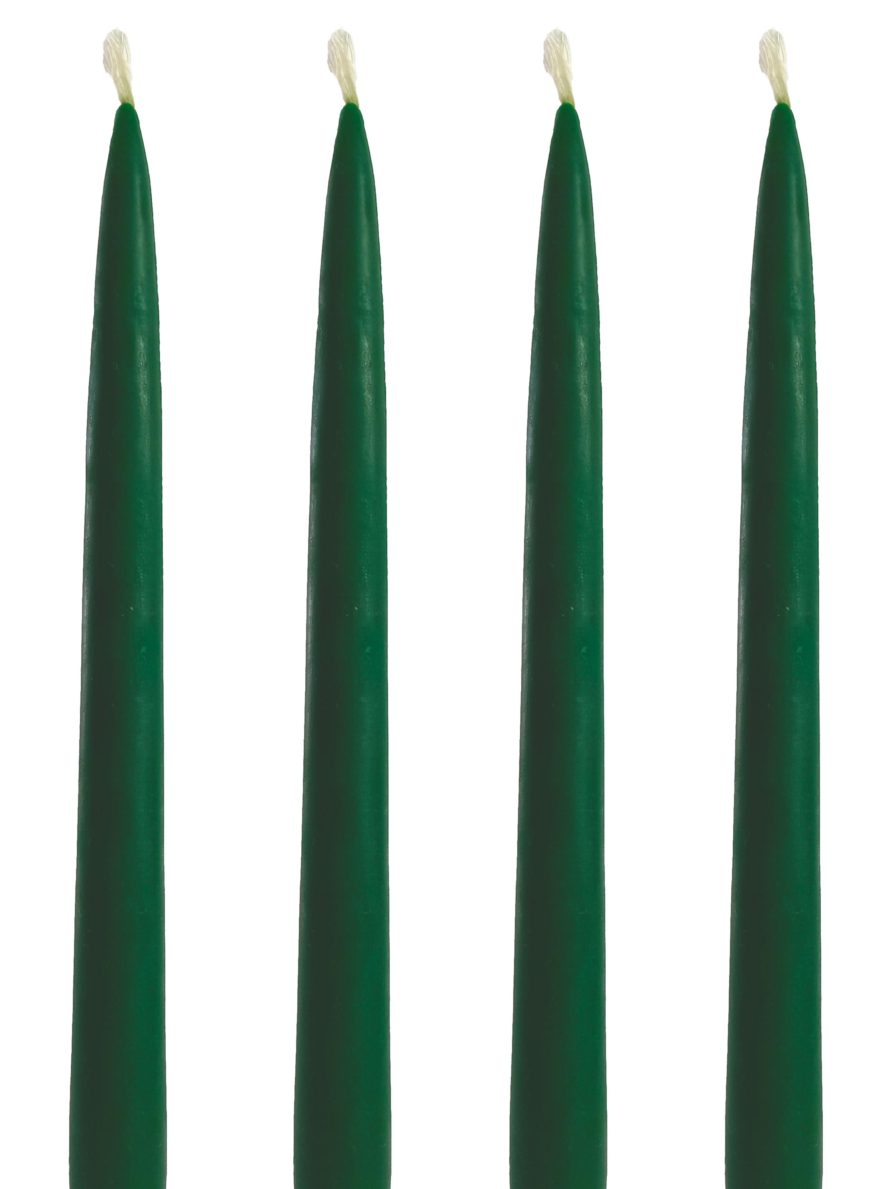 Balmumu Mum 4 Adet Standart Şamdan Mumu 25Cm Boy 2Cm Kalınlık Doğal Yeşil Dekoratif Mum