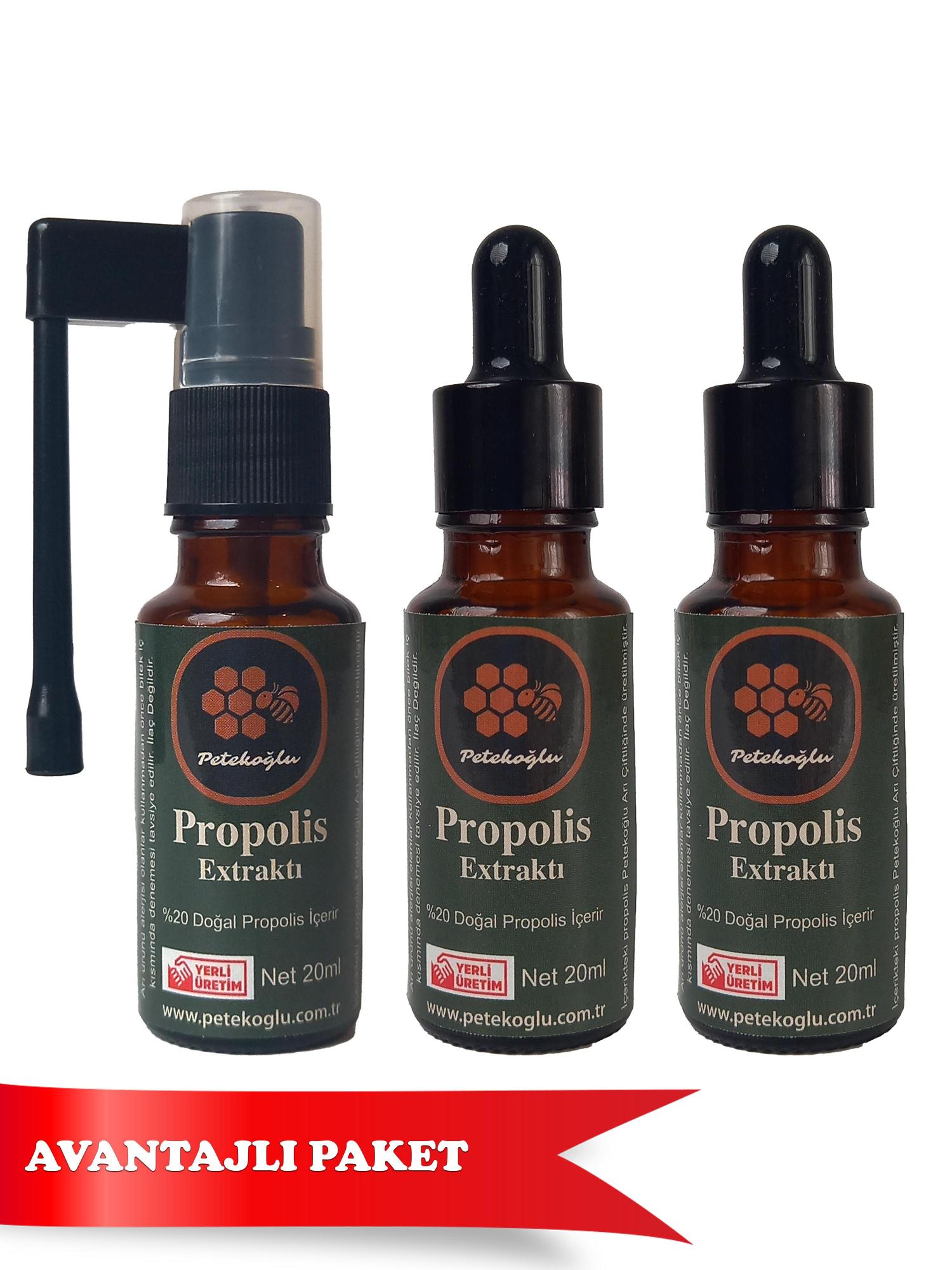 (2 Adet) %20 Propolis Damla (1 Adet ) Sprey İle Birlikte  (20ML)