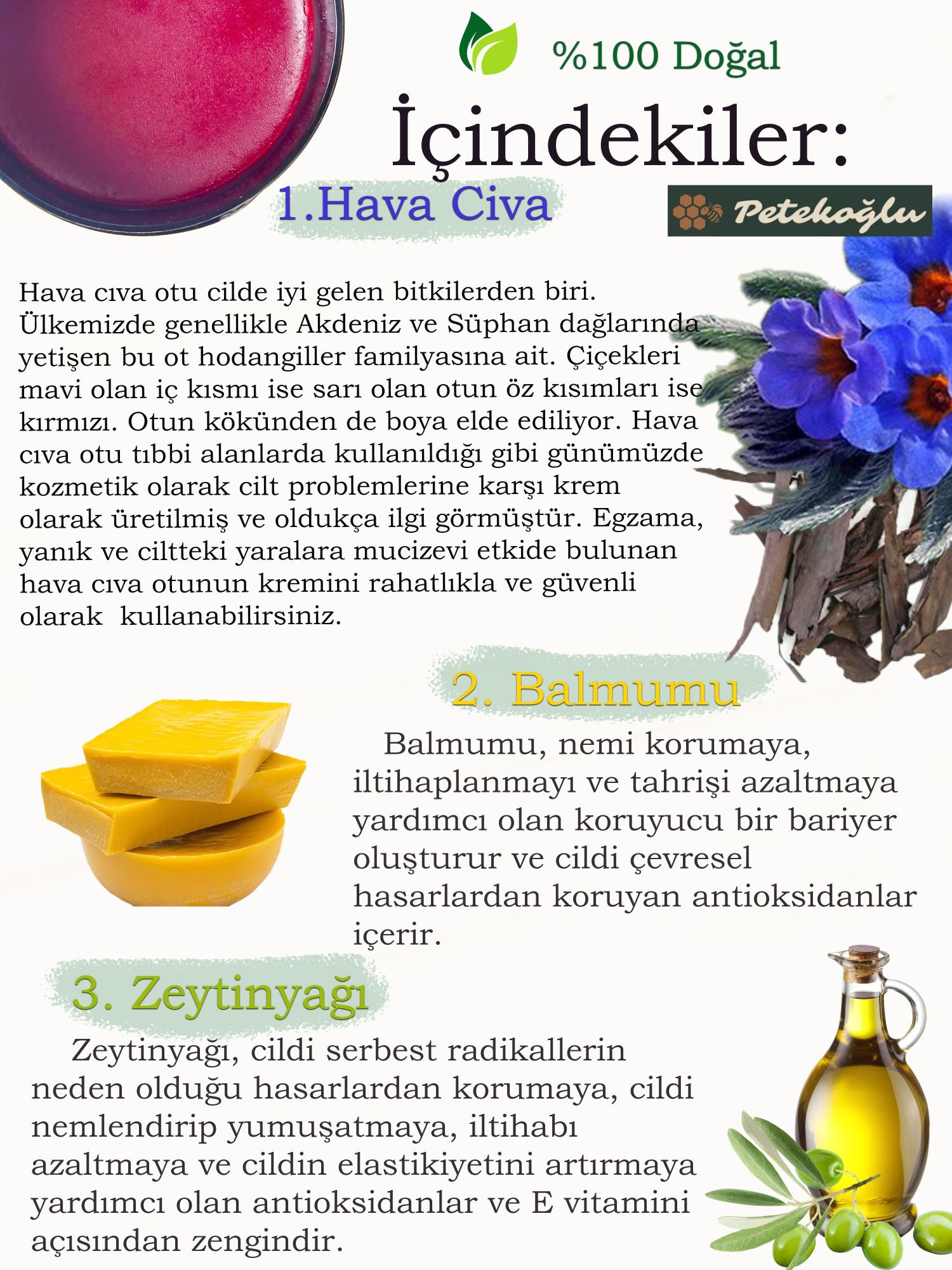 (100ML) Hava Civa Otu Balmumu Zeytinyağı Krem Havaciva Kökü Krem Yatak yaraları yanık merhemi