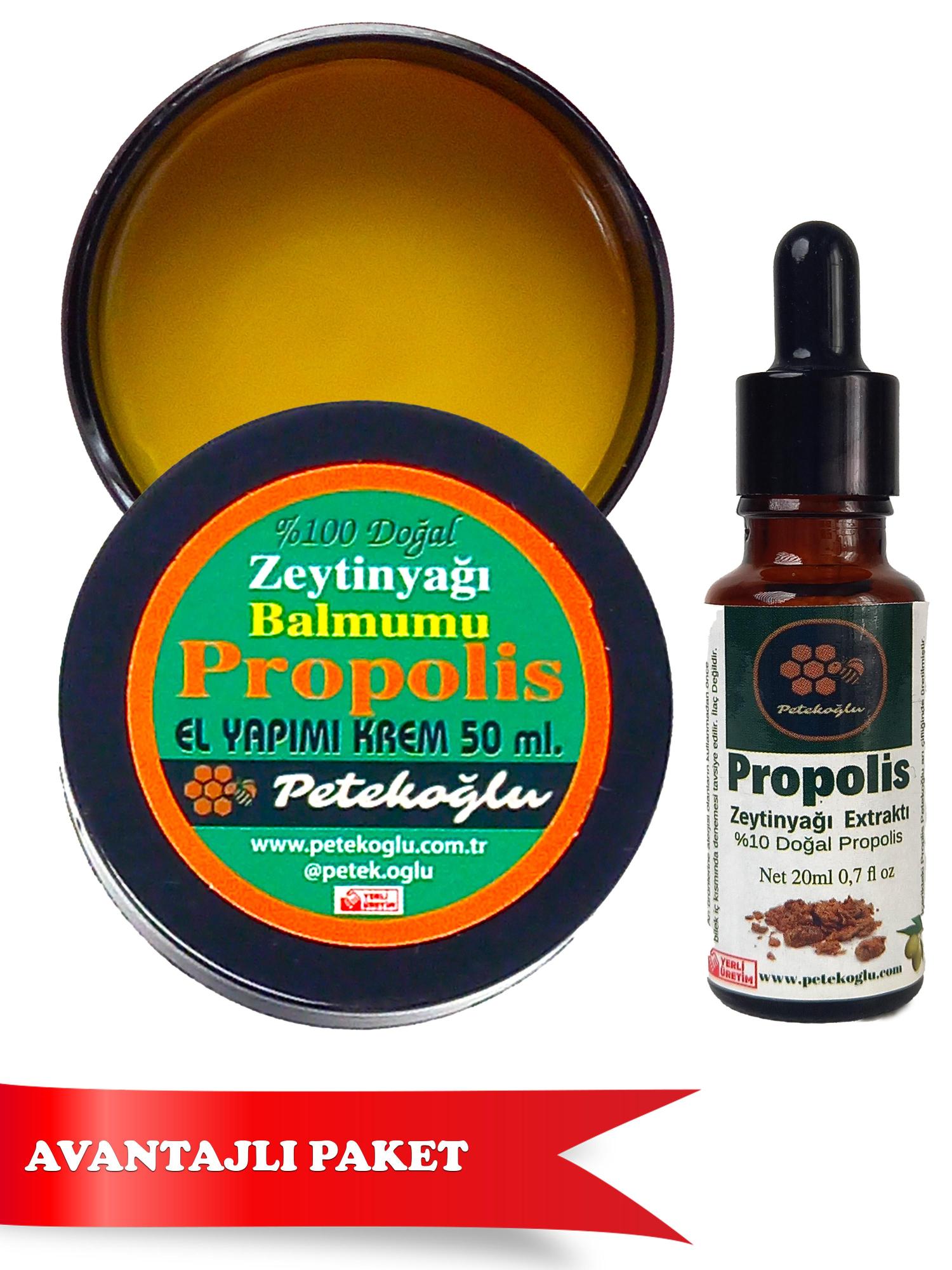 El Yapımı 50ml Propolis Zeytinyağı Balmumu Krem Ve %10 Propolis Zeytinyağı Bazlı Damla 20ml