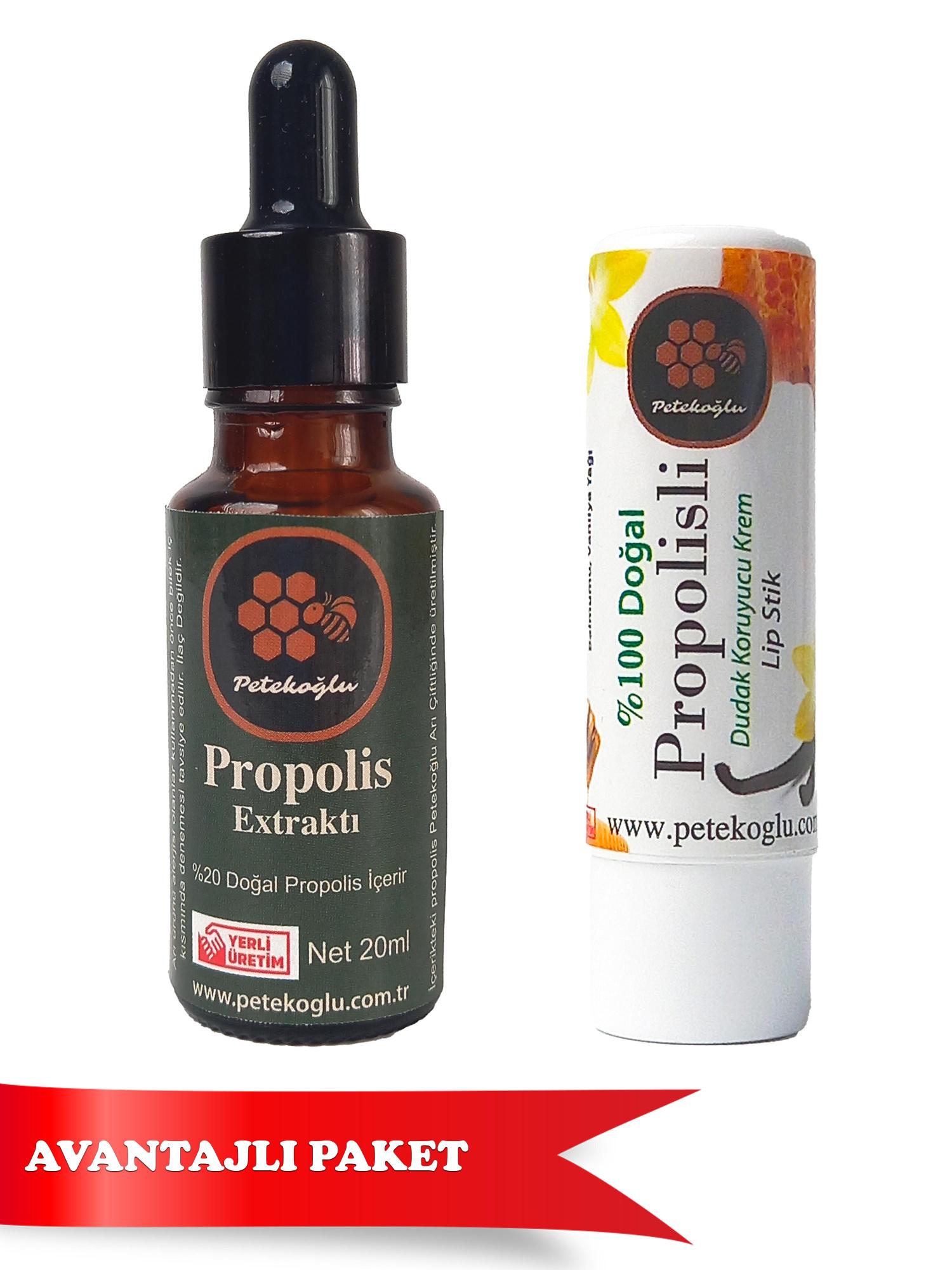 El Yapımı Propolis Dudak Kremi  Ve %20  Propolis Damla  (20Ml ) Suda çözünür