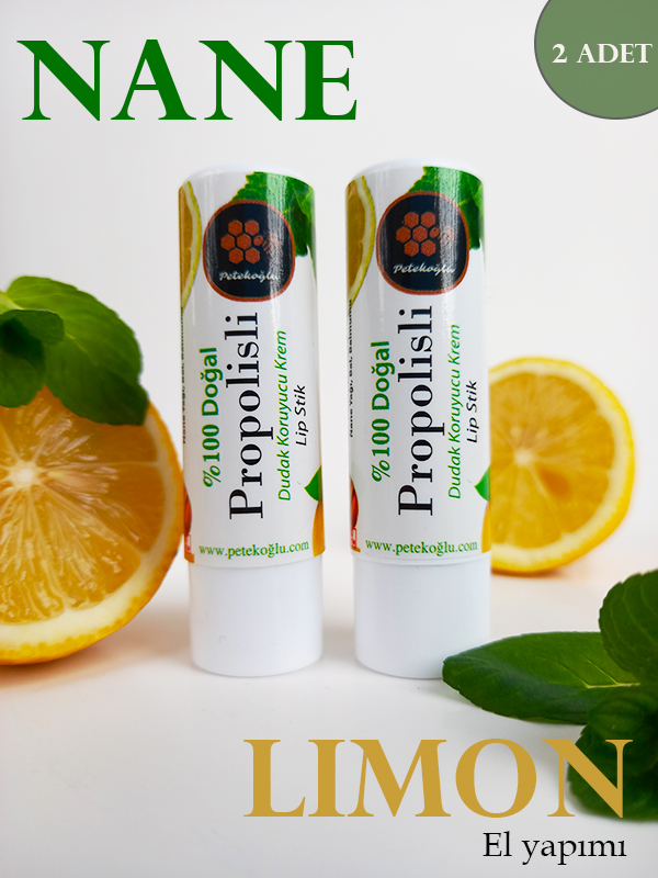 2 Adet Dudak Kremi Propolis Bal Nane Limon Aynısefa Shea Hindistan Cevizi  Lipstick Balm