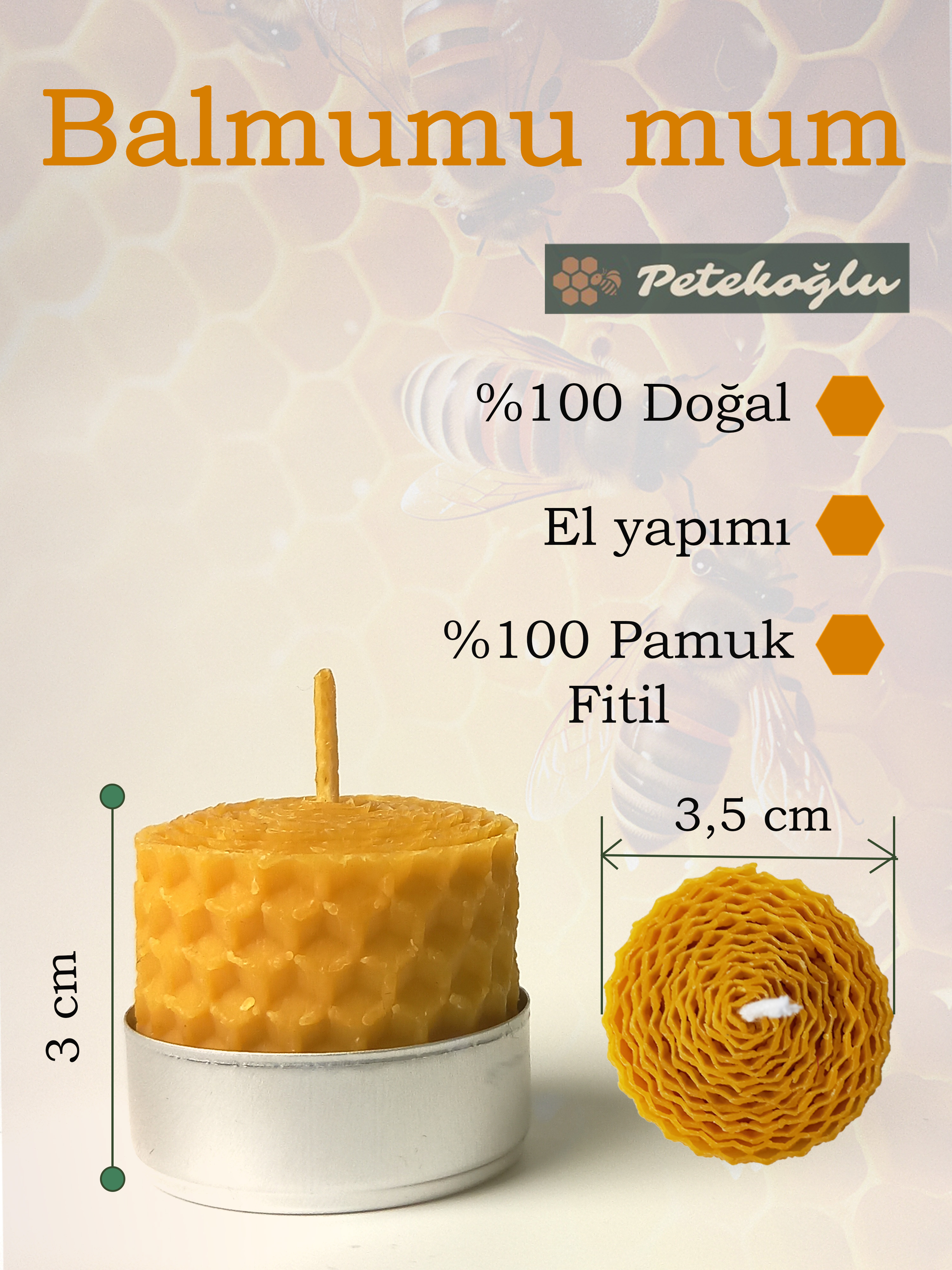 Balmumu Mum 25 Adet  Tealight Nikah Şekeri, Kına , Düğün , Yeni Doğan için