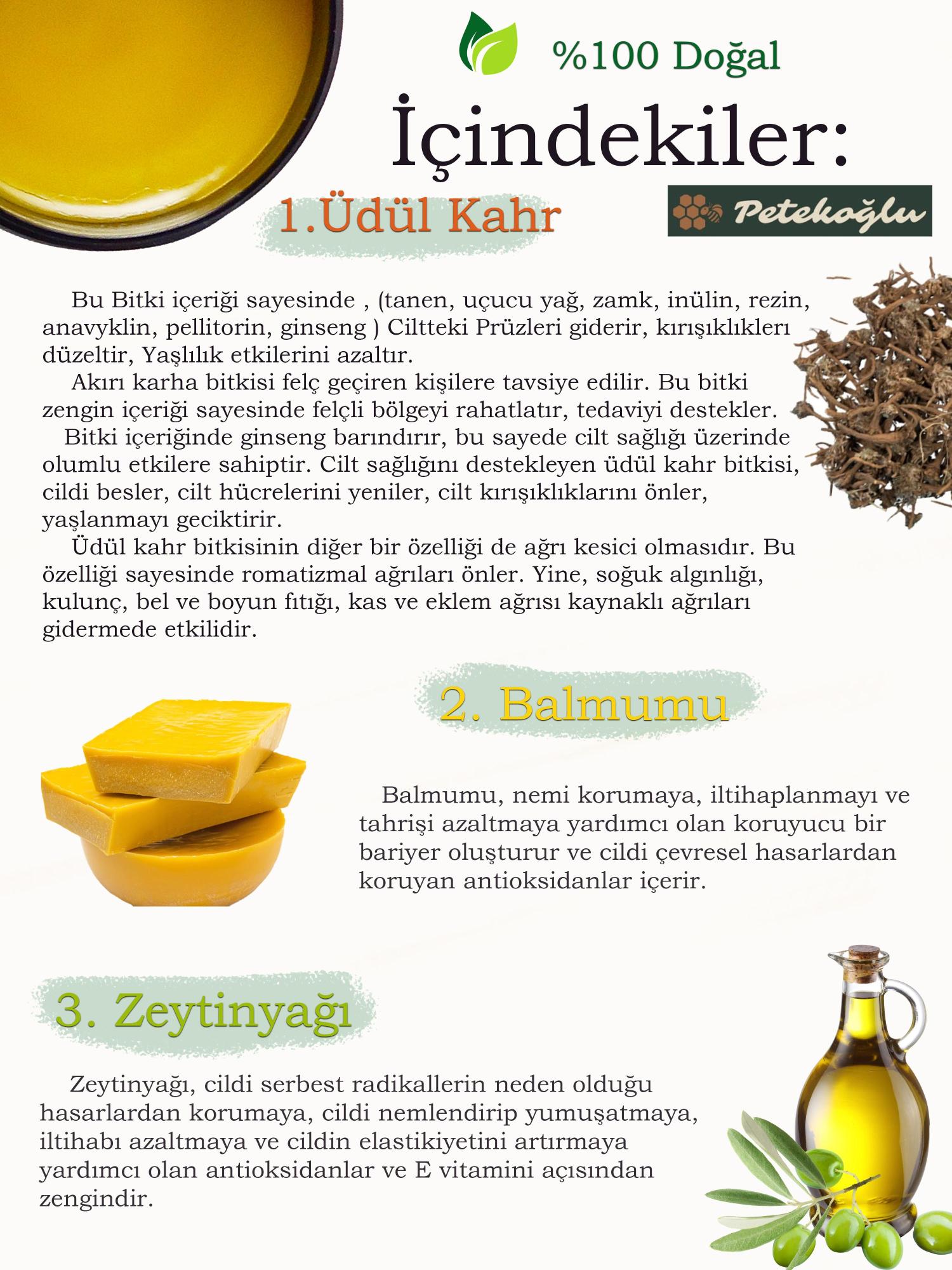 (50ML) Üdül Kahr- Akırı Karha ’Çirkini Güzelleştiren Bitki’ Balmumu Onarıcı Nemlendirici Bakım Kremi
