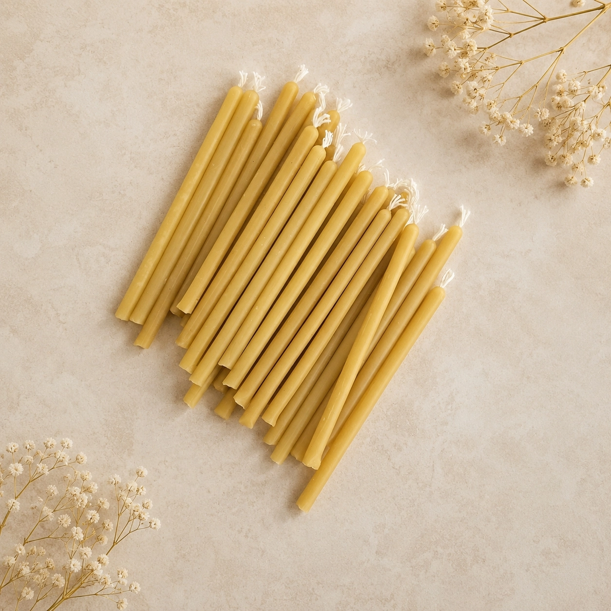 35’li Doğal Sarı Balmumu Mum – 25 Dakika Meditasyon ve Ritüel Mumu 10 cm – Pasta, Doğum Günü, Nişan ve Düğün