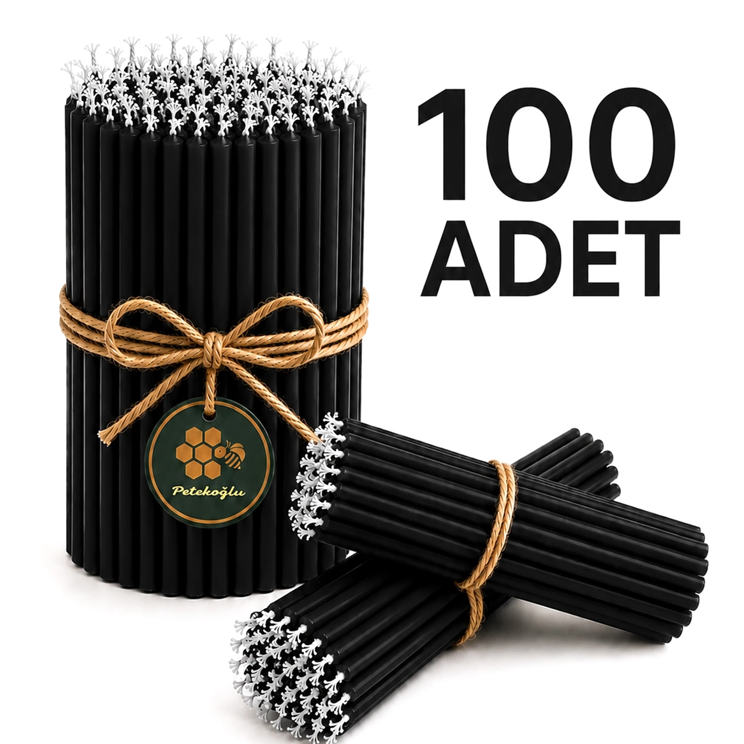 Balmumu Mum 100 Adet Dilek Mumu Doğal Petek Ritüel Parti Mumu Doğum Günü Yeni Yıl Beeswax