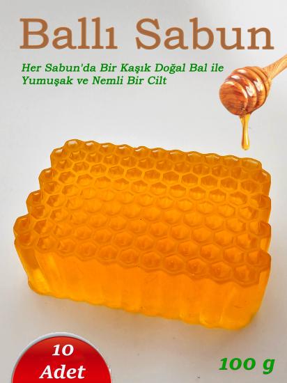 ( 10 Adet ) El Yapımı Bitkisel Gliserinli Bal Peteği formunda Bal katkılı Ballı Sabun
