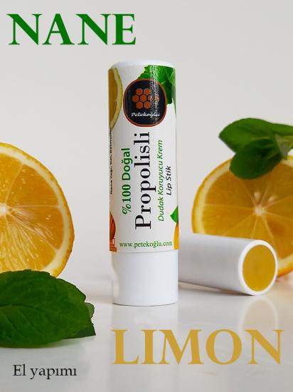 Dudak Kremi Propolis Bal Nane Limon Aynısefa Shea Hindistan Cevizi Üzüm Çekirdeği Yağları Balmumu Lipstick