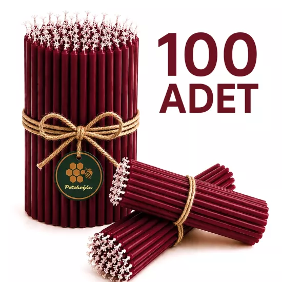 Balmumu Mum 100 Adet Dilek Mumu Mor