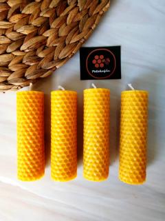 Balmumu Mum 3CmX10Cm (4 adet )  Doğal Petek Bal Mumu Mum Beeswax
