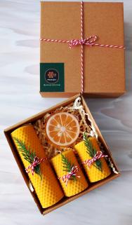 Balmumu Mum  Gliserinli Bitkisel Sabun Bal Mumu Mum Beeswax Candle Hediyelik Set