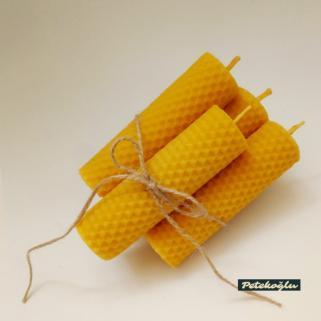 ( 4 Adet 10Cm X 3Cm) Doğal Petek Balmumu Mum  Bal Mumu Mum Beeswax Candle