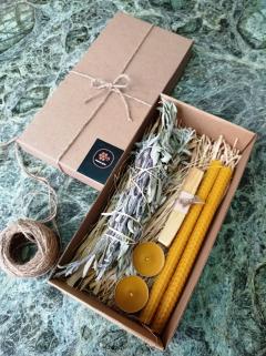 Sertifikalı Palo Santo Adaçayı Dilek Mumu Balmumu Mum tealight mum Seti