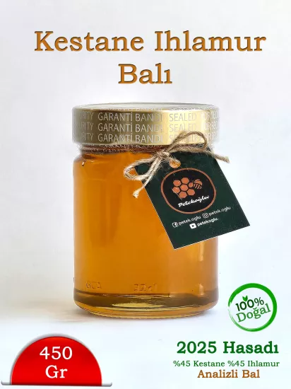 Petekoğlu 450g Doğal Kestane & Ihlamur Balı | Kartepe Üretimi | Analizli