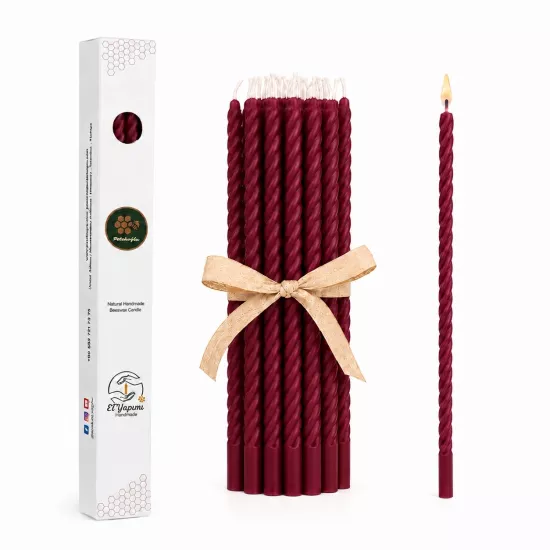 Balmumu mum burgulu dilek mumu borde beeswax 