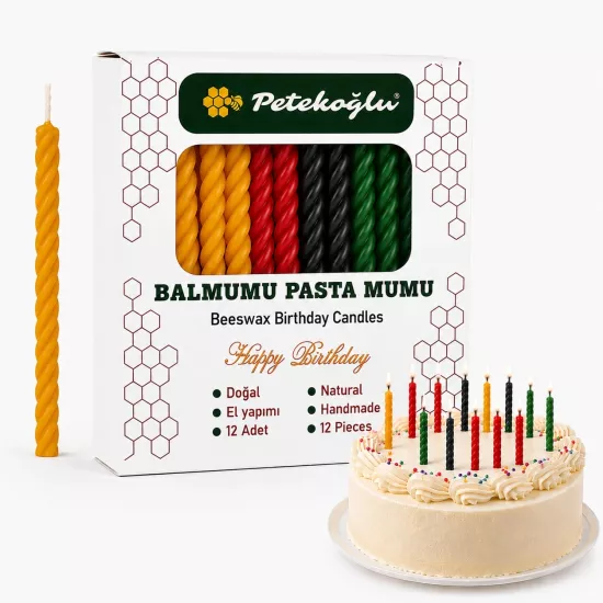 4 Renk Balmumu Mum | Doğum Günü Pasta Mumu