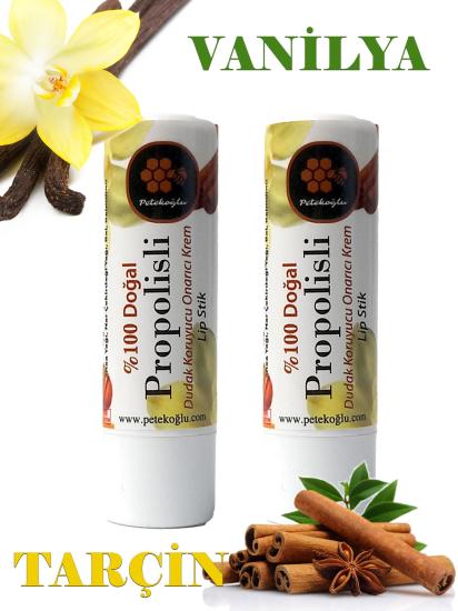 (2 Adet ) Dudak Kremi Propolis Bal Tarçın Sarı Kantaron Vanilya Shea Hindistan Cevizi Nar çekirdeği