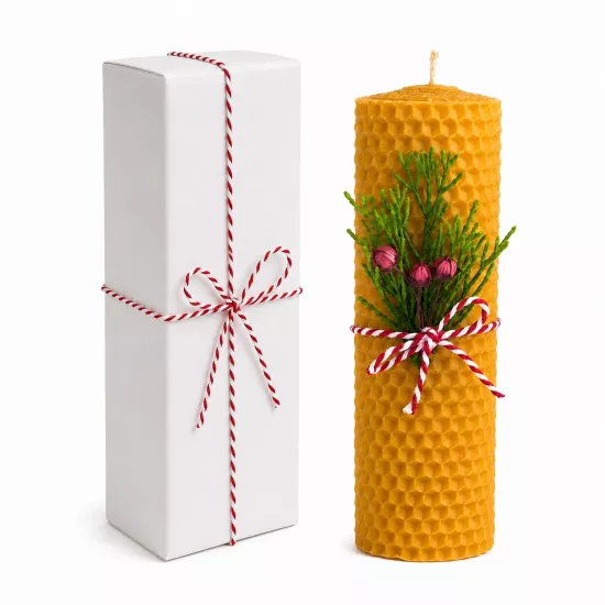Hediyelik Balmumu Mum Yeni Yil Temali 14 cm