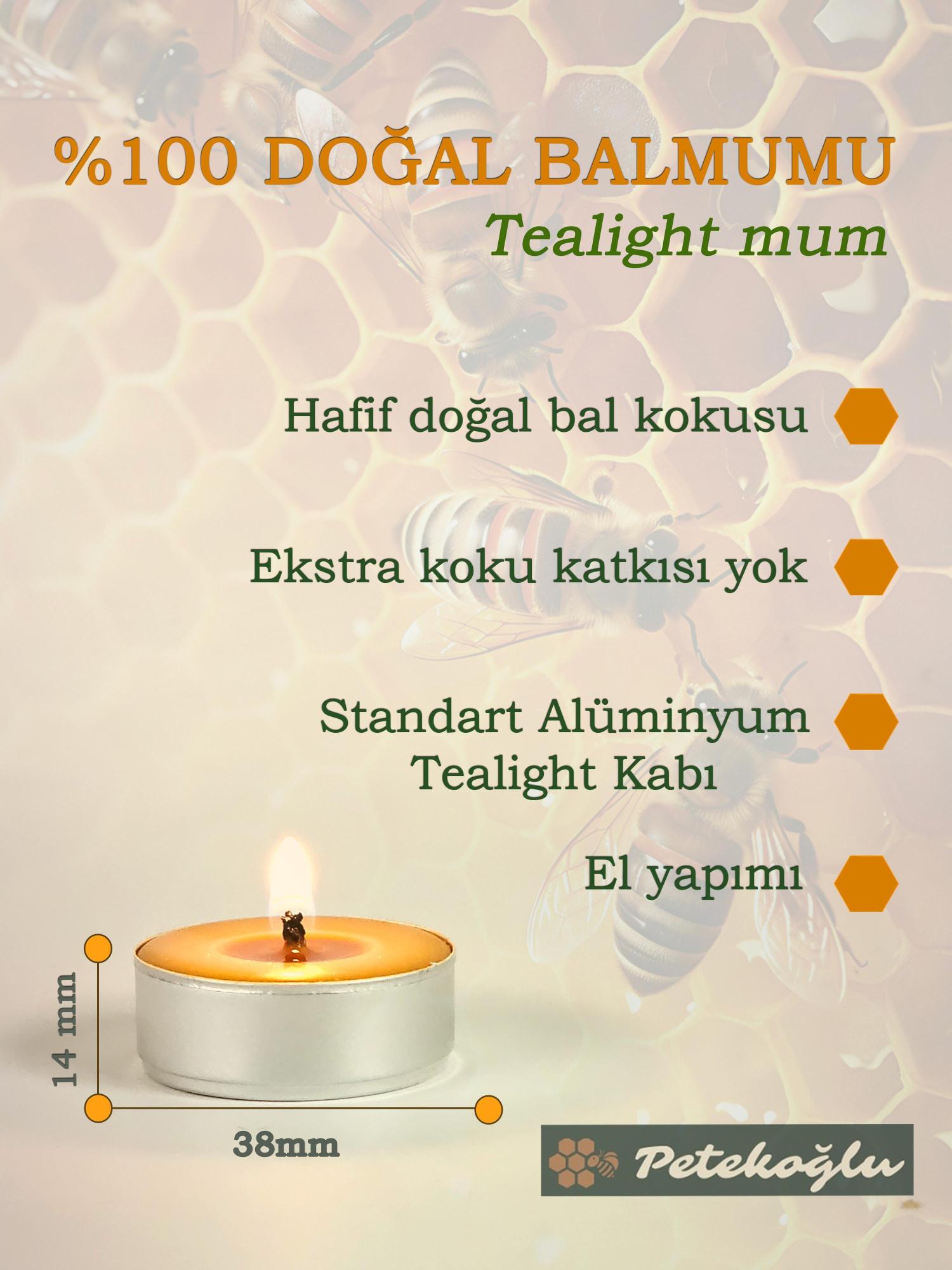 (100 ADET) Bal Mumu Tealight Mum Doğal Petek Balmumu Mum Standart Boy Buhurdanlık İçin Doğal Mum
