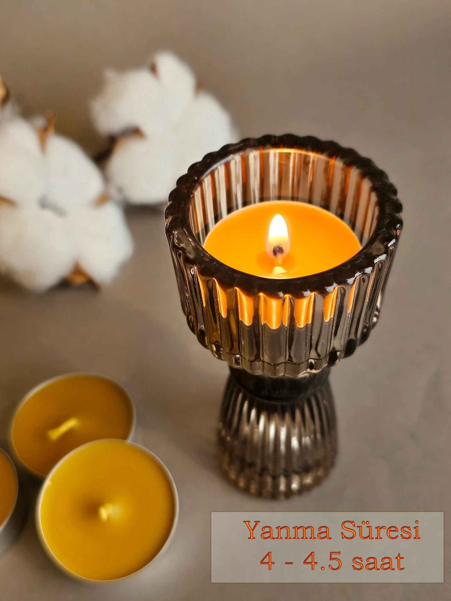 (100 ADET) Bal Mumu Tealight Mum Doğal Petek Balmumu Mum Standart Boy Buhurdanlık İçin Doğal Mum