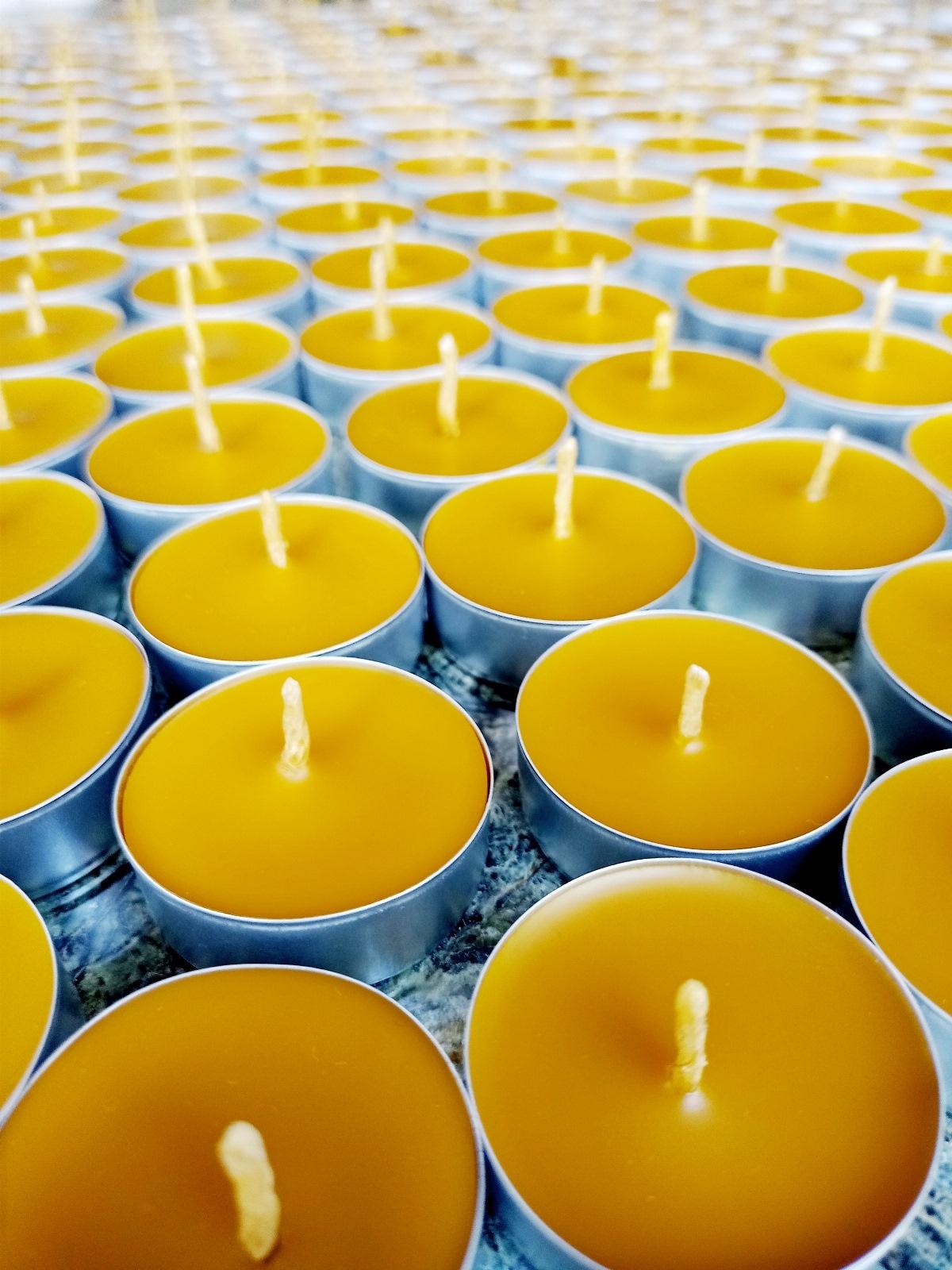 (100 ADET) Bal Mumu Tealight Mum Doğal Petek Balmumu Mum Standart Boy Buhurdanlık İçin Doğal Mum